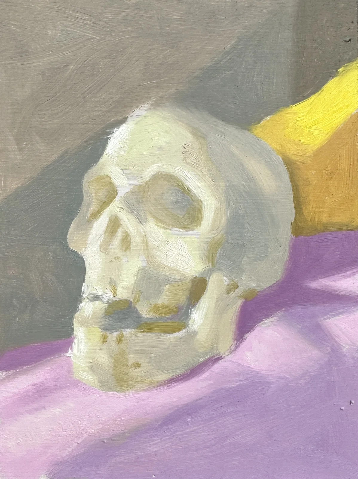 Oljemålning Skalle i skymning av Thomas Ekdahl