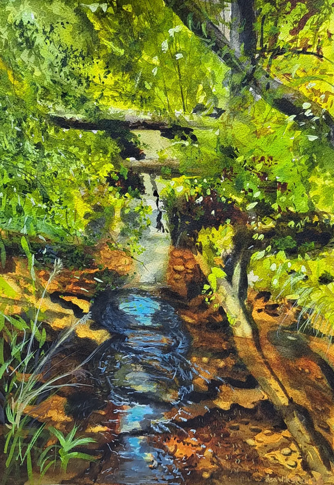 Akvarell Babbling brook av Åsa Wiksten