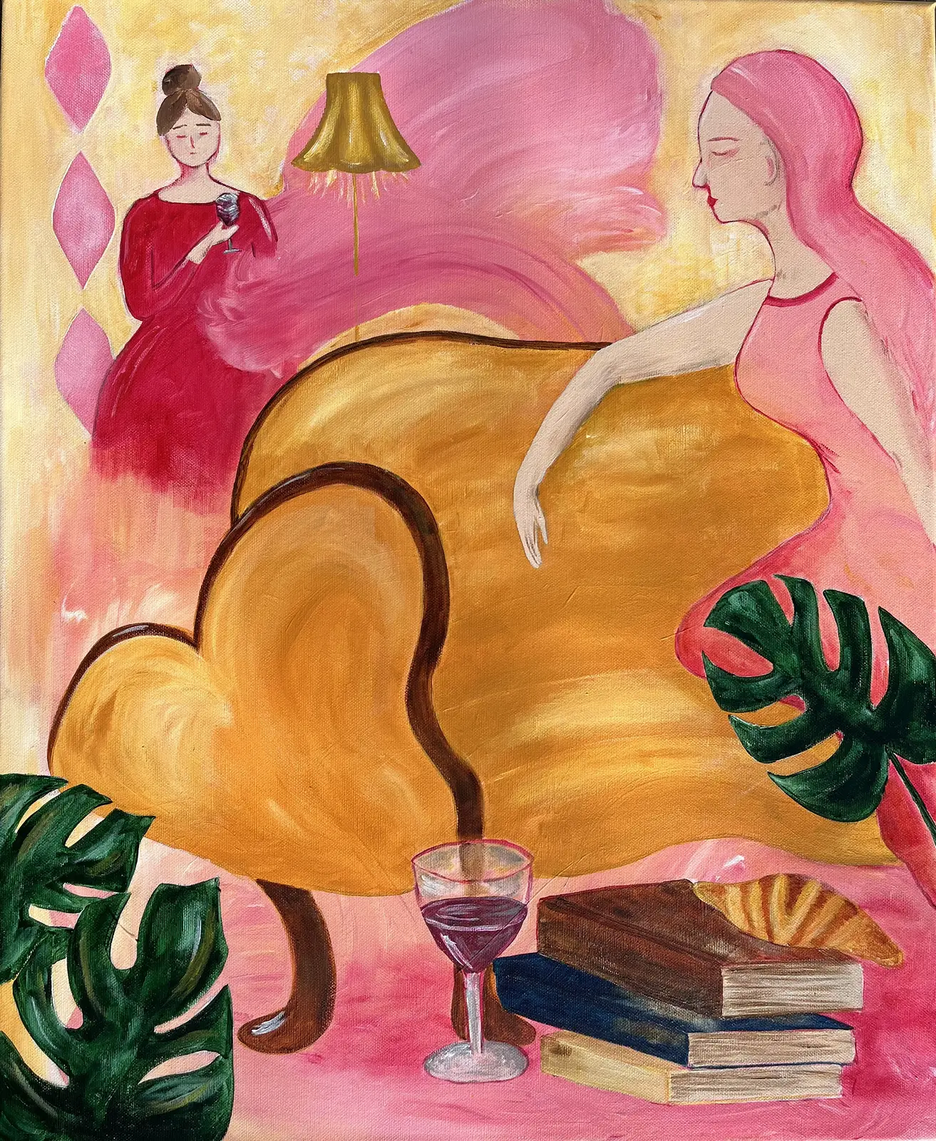 Akrylmålning Mötet av Mia Loreby