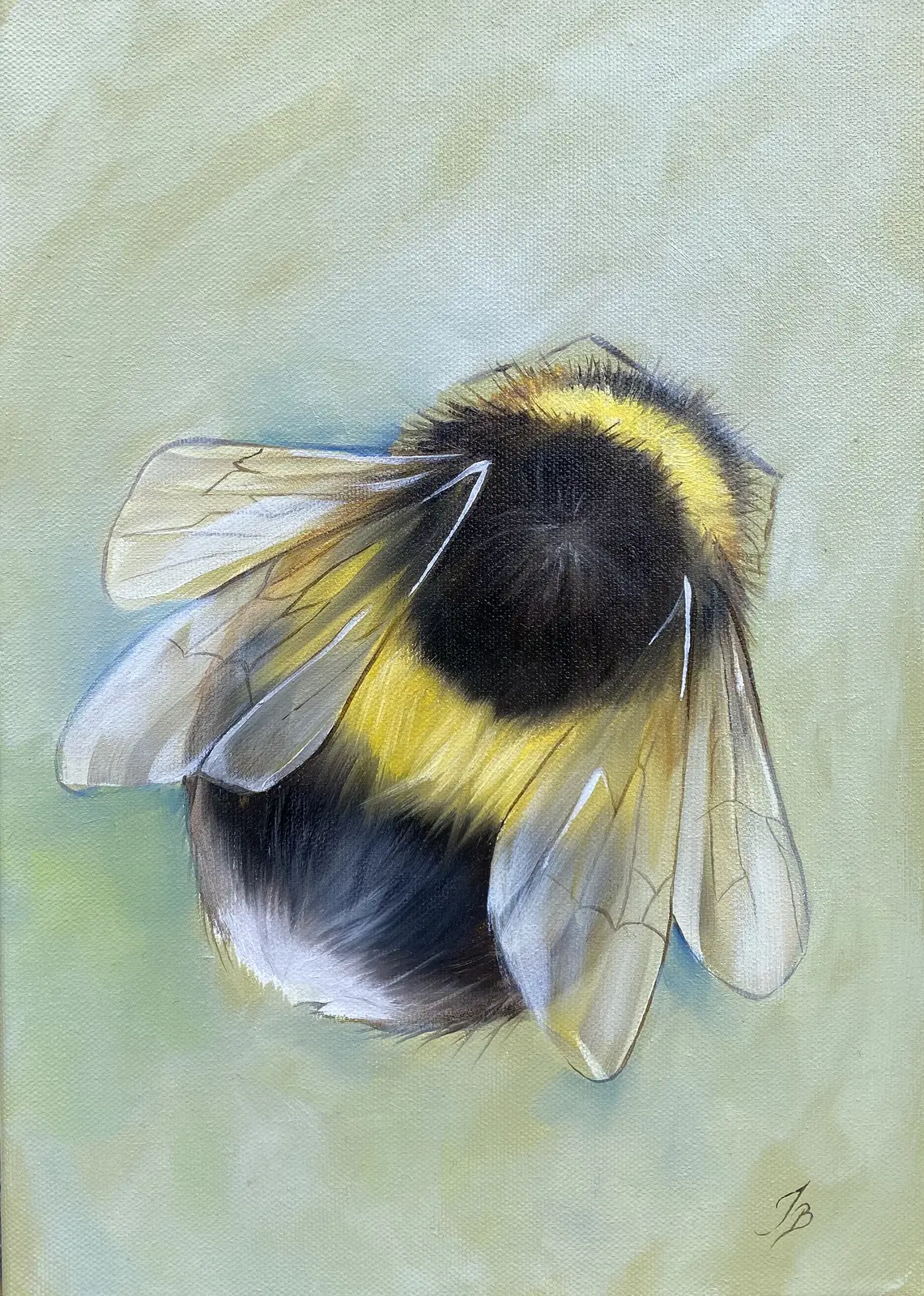 Oljemålning Humla av Ida Bentinger