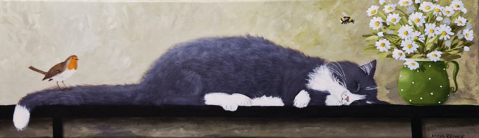 Akrylmålning Vilar på dagen av Mona Reimer