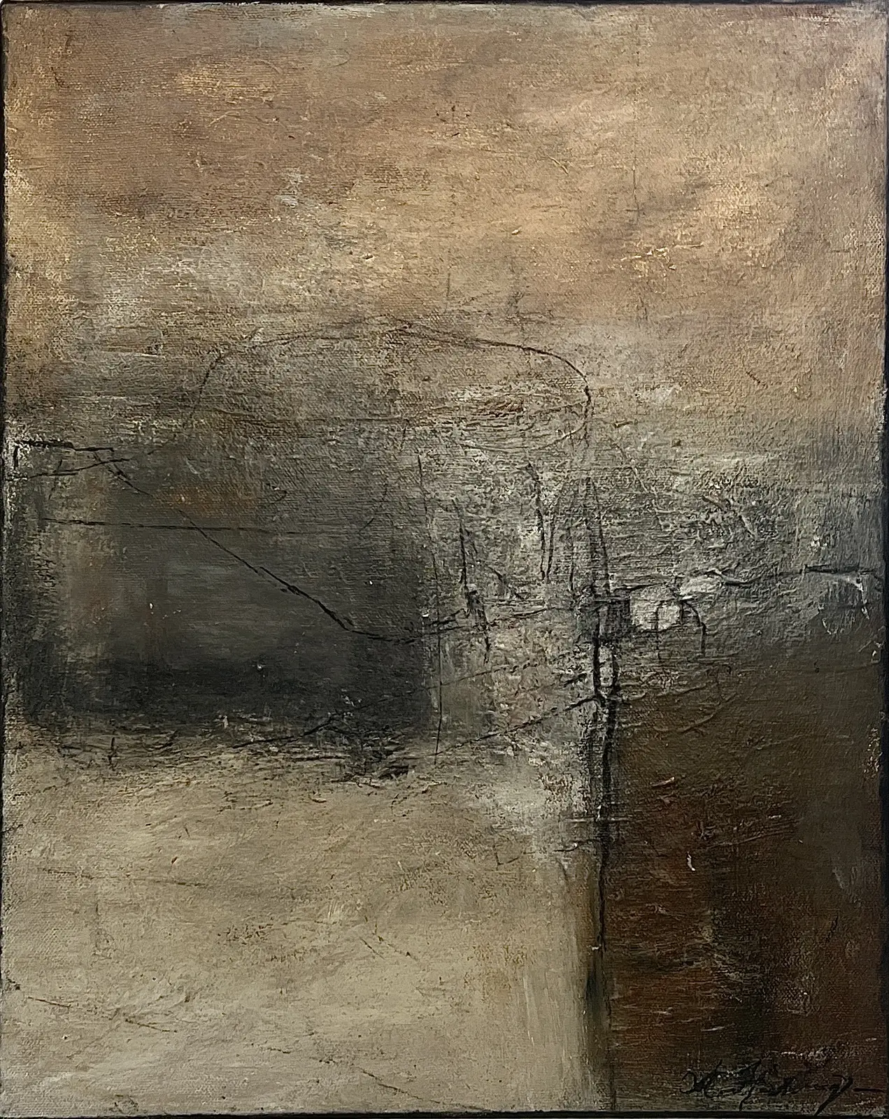 Akrylmålning En Plats I Det Jordiska av Maria Hamberg