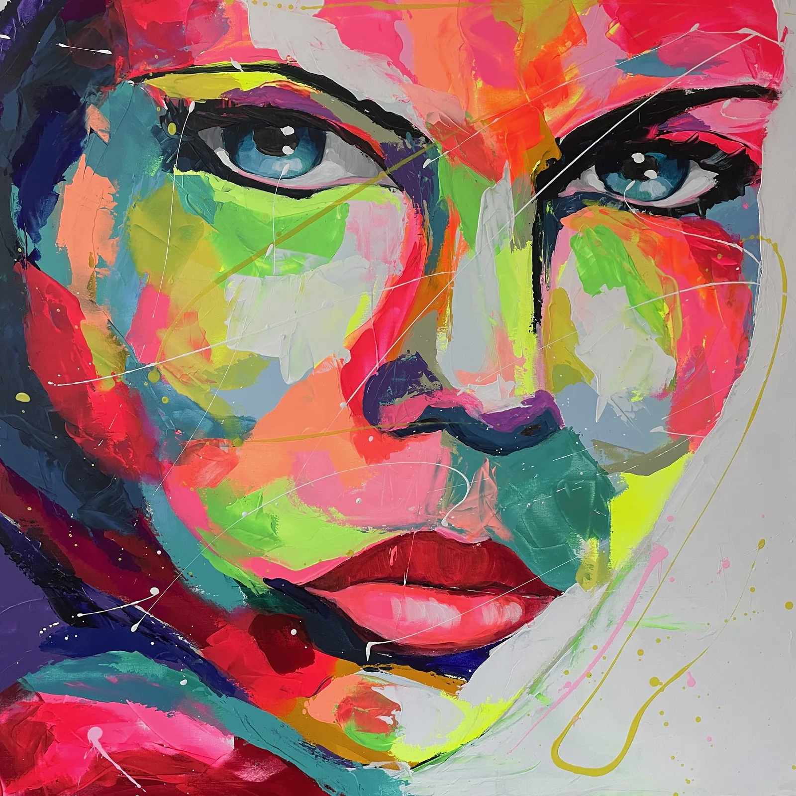 Akrylmålning Becky av Mia Färm