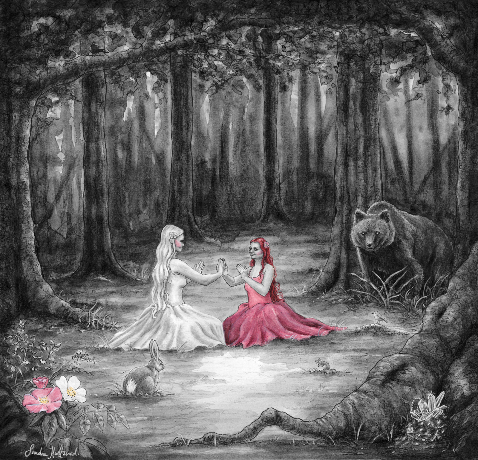 Snövit & Rosenröd av Sandra Hultsved