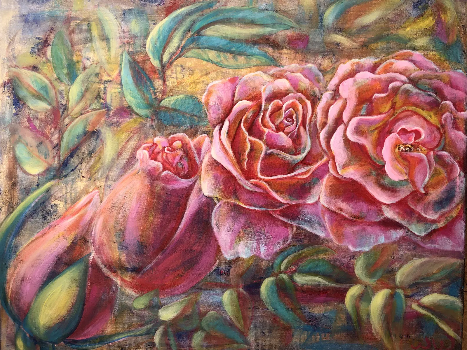 Akrylmålning Frammanande kraft av Nina Wedborn