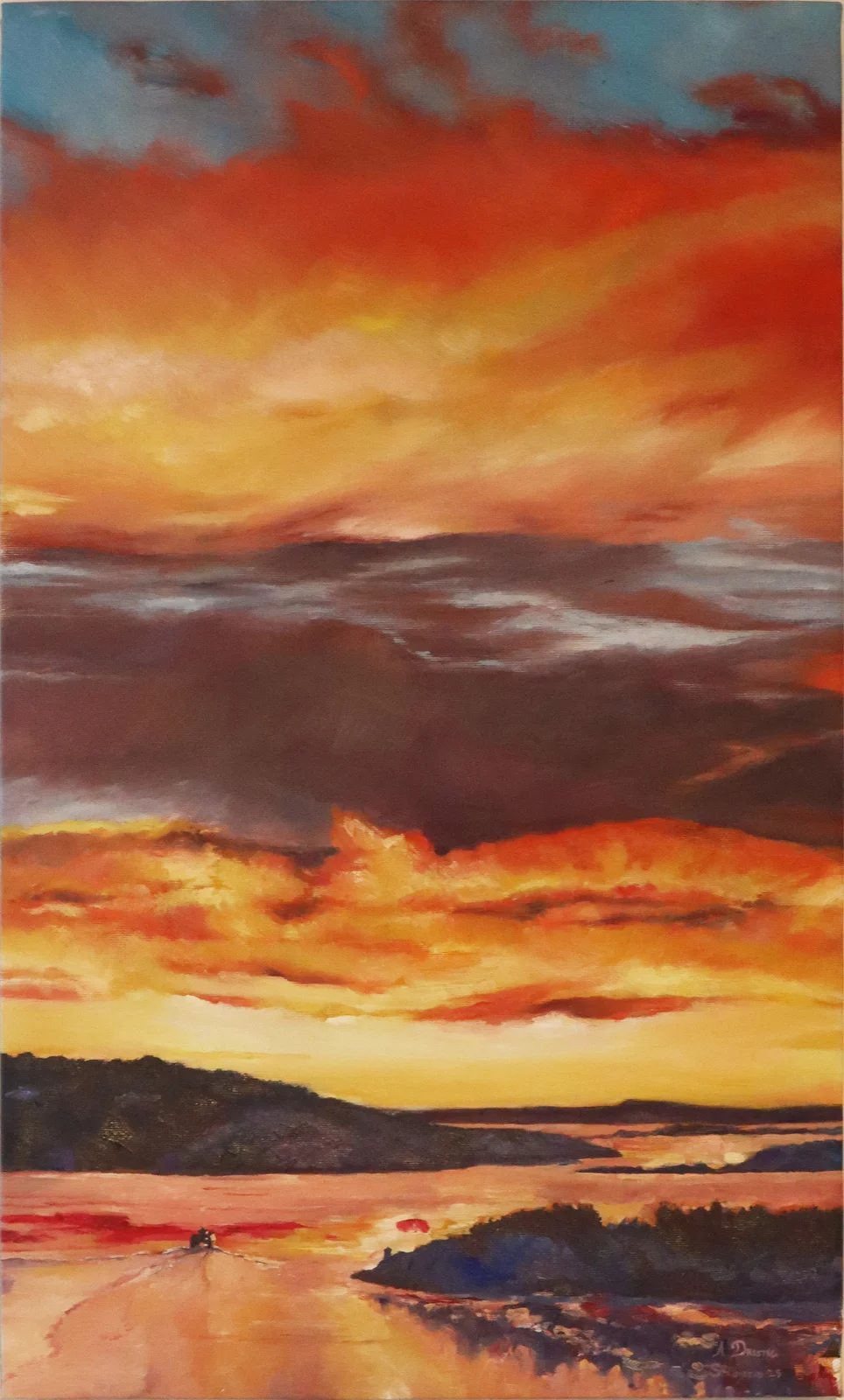 Oljemålning Mot Koster av Albin Dristig