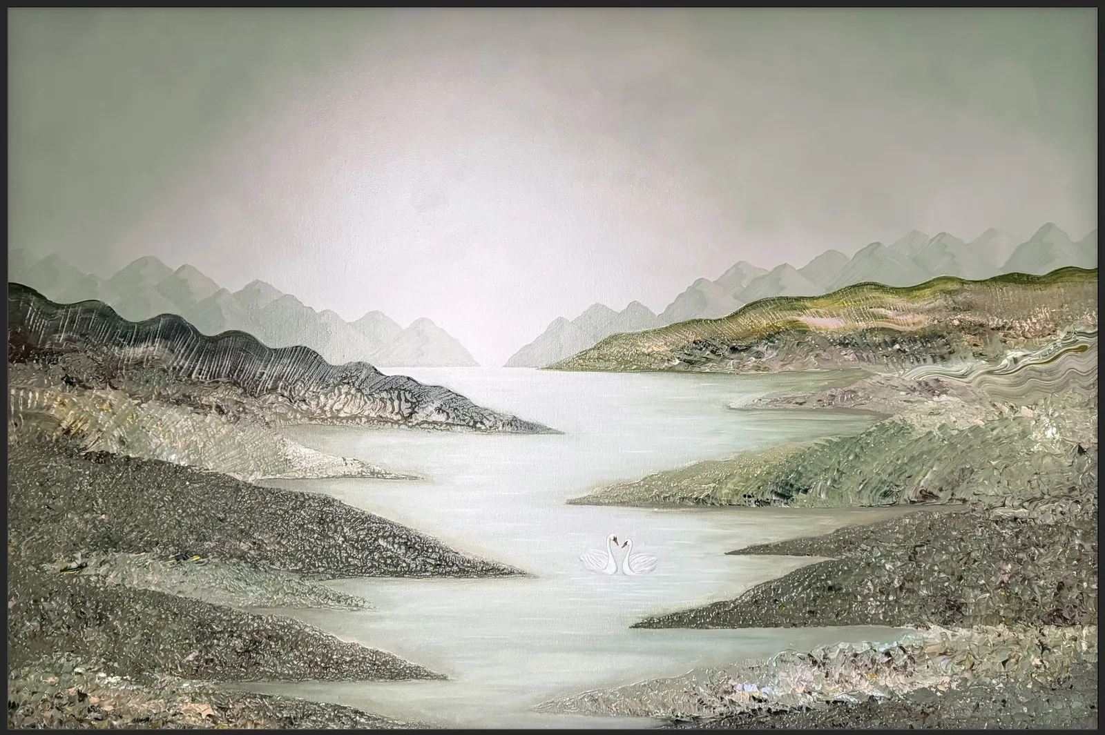 Akrylmålning “The Quiet River Dream” av Daria Caisin