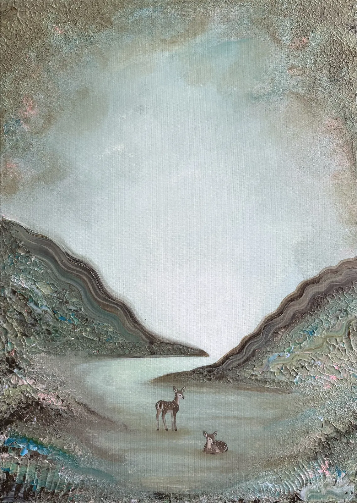 Akrylmålning ”Safe with You” av Daria Caisin