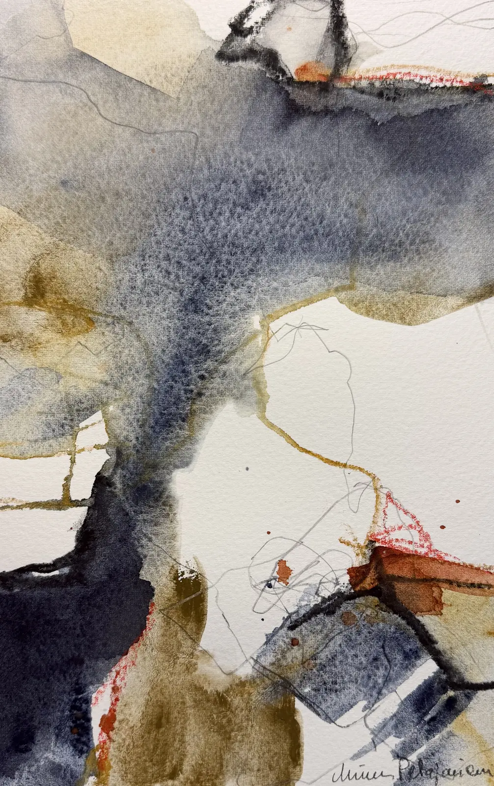 Akvarell Abstrakt 20 av Minna Petäjäniemi