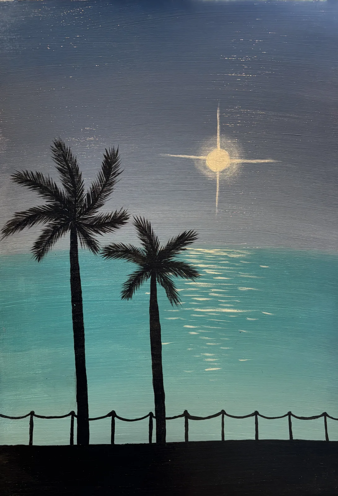 Akrylmålning Kustscen av Dusica Janicijevic