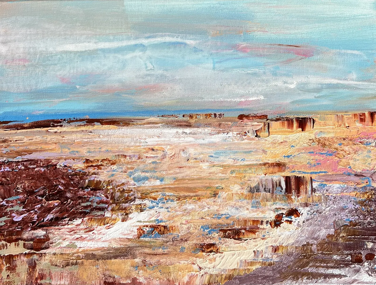 Akrylmålning April Glow II av Anne-lee Andersson