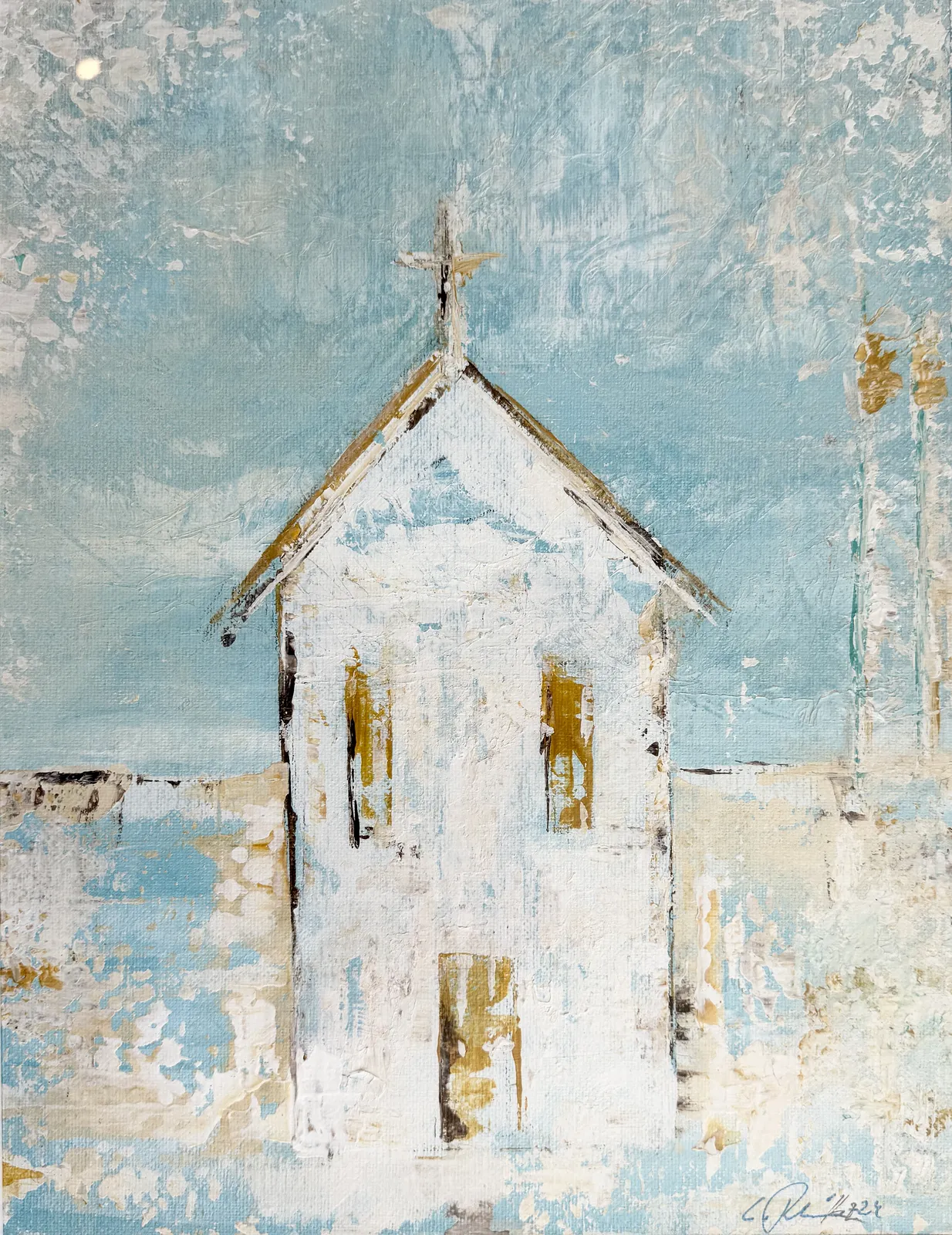 Akrylmålning The church av C. T. Hoffmann