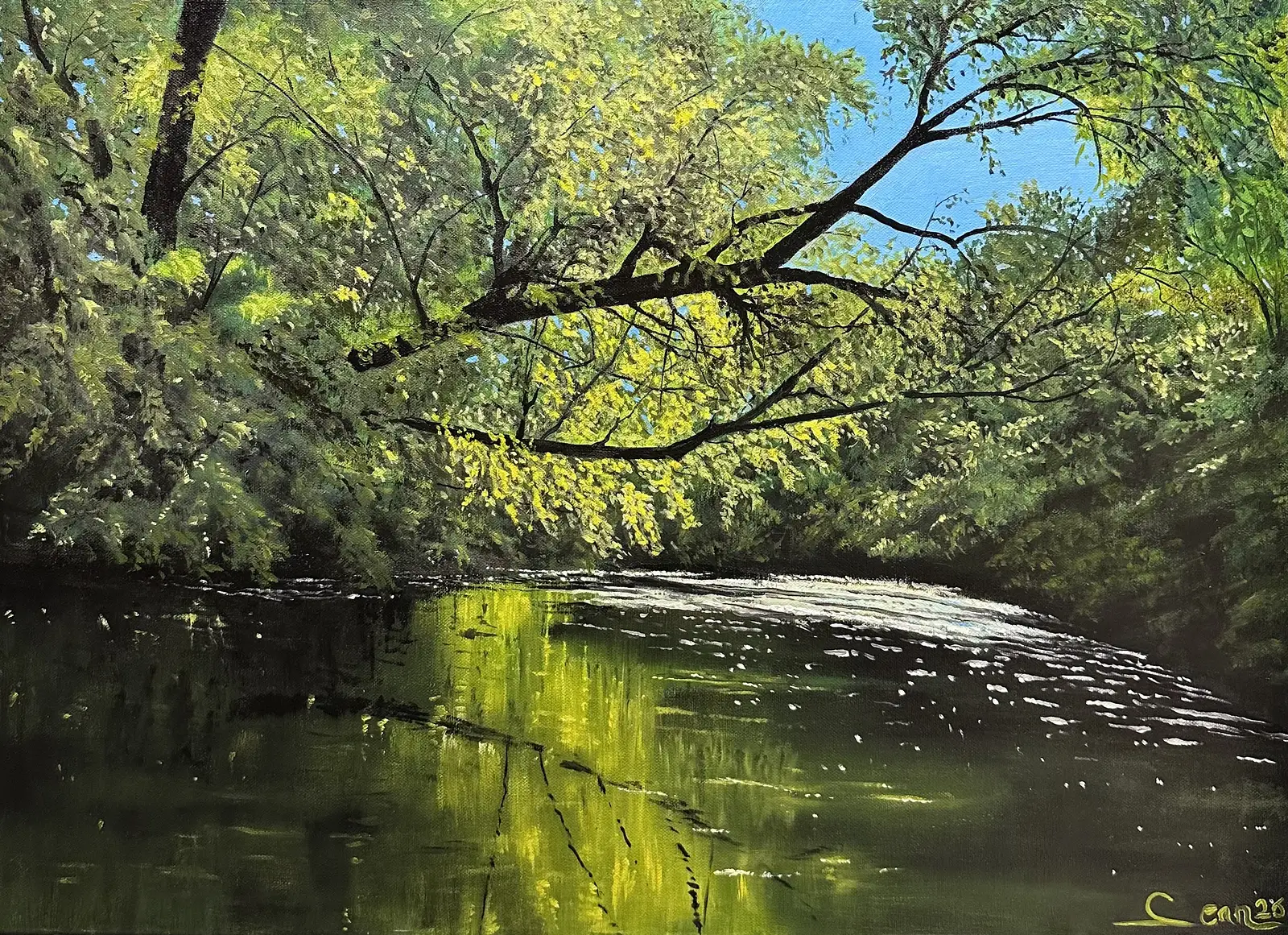 Oljemålning Early morning light av Sean Aghili