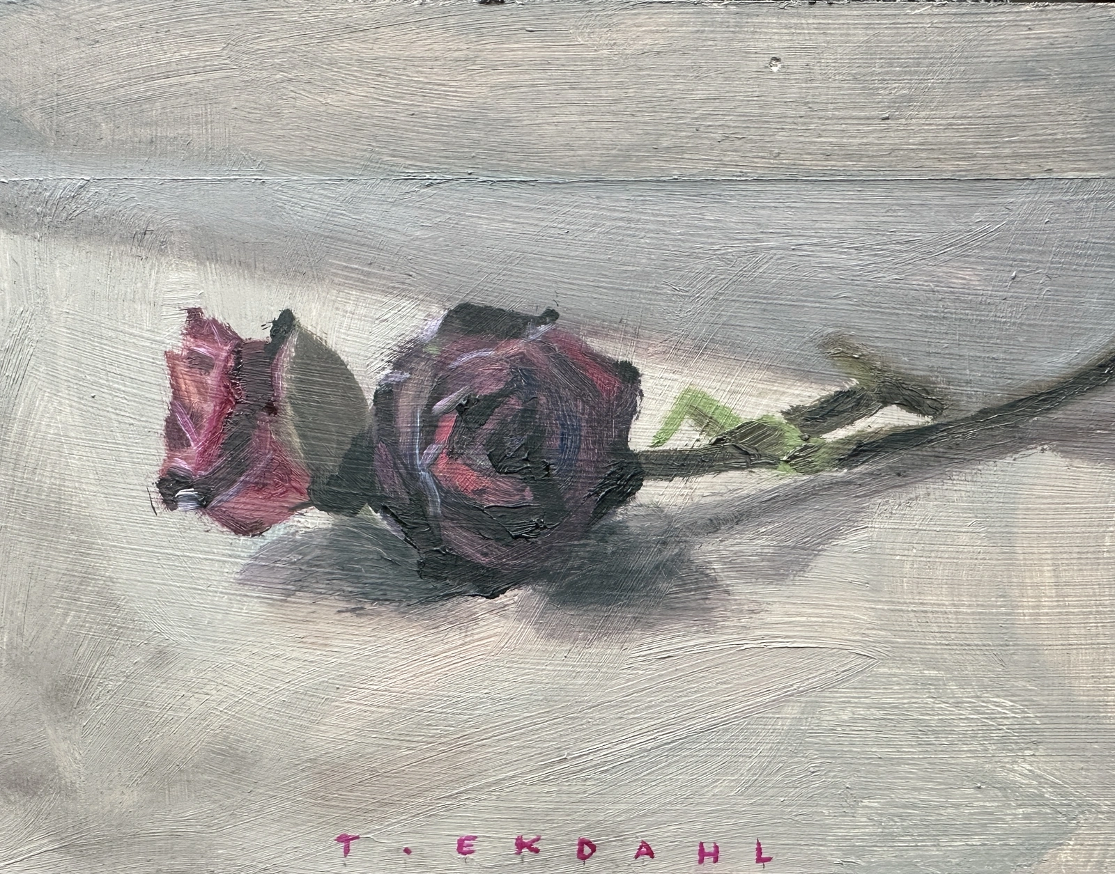Oljemålning Torkade rosor av Thomas Ekdahl