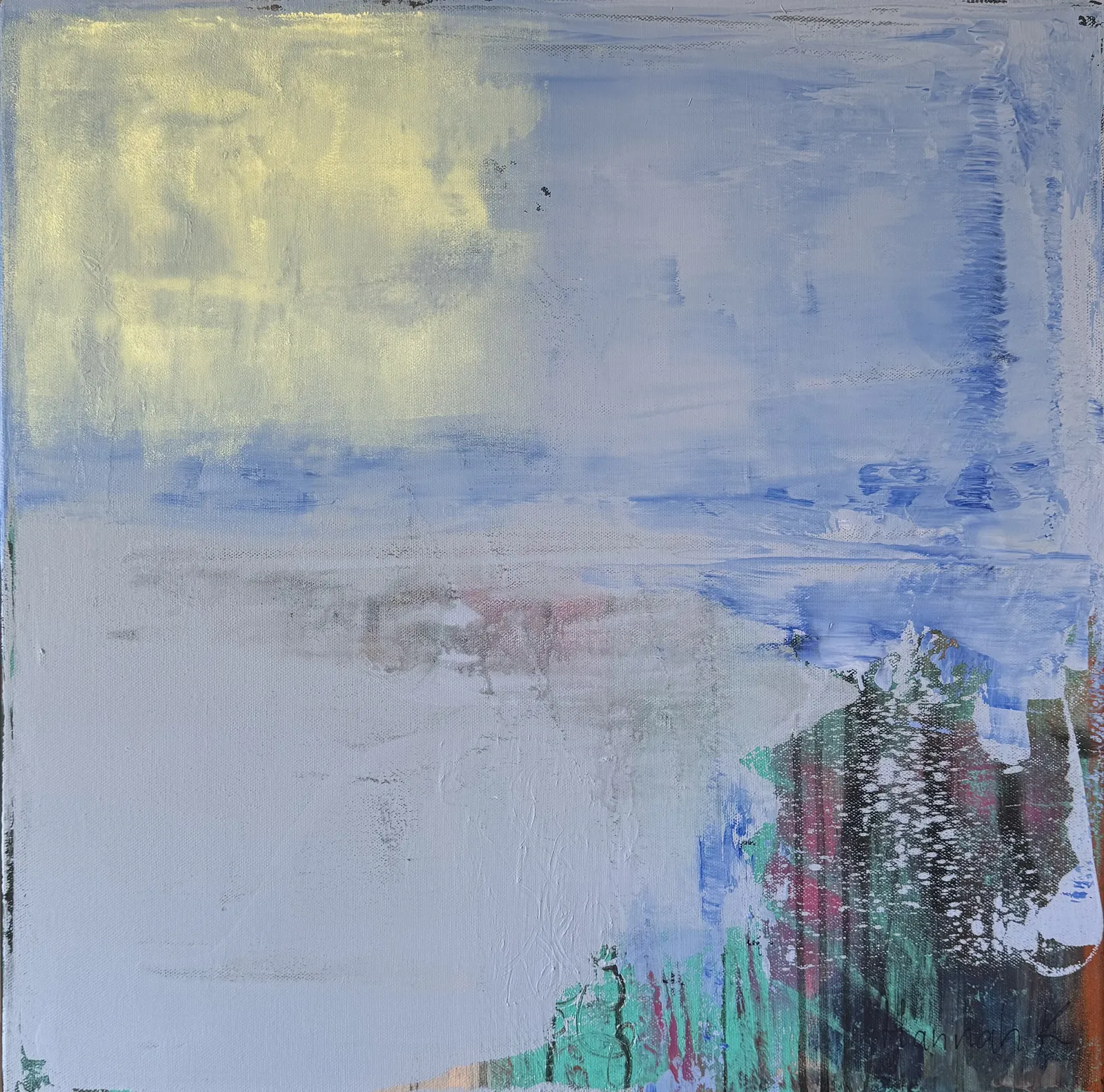 Akrylmålning The Space We Didn’t Name av Hannah Karlsson