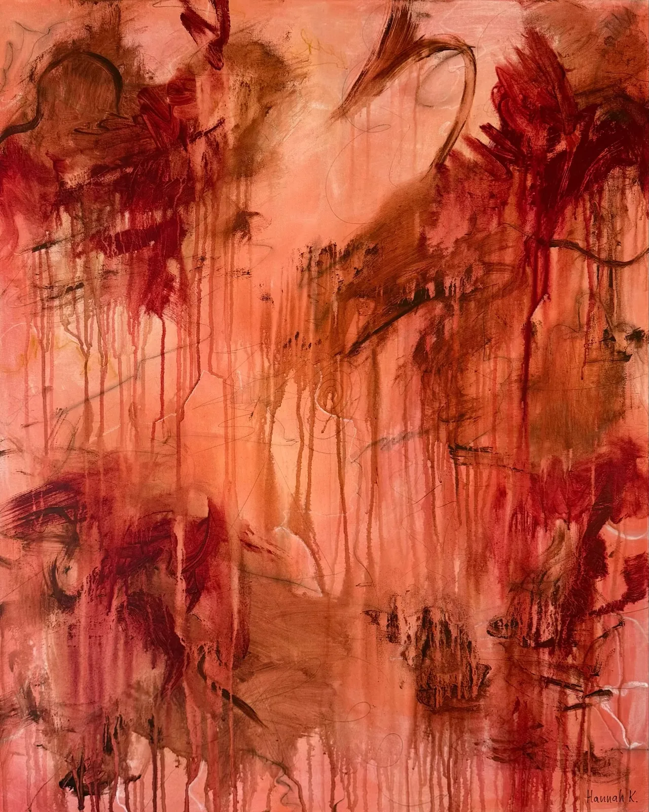 Akrylmålning Echo Of A Presence av Hannah Karlsson