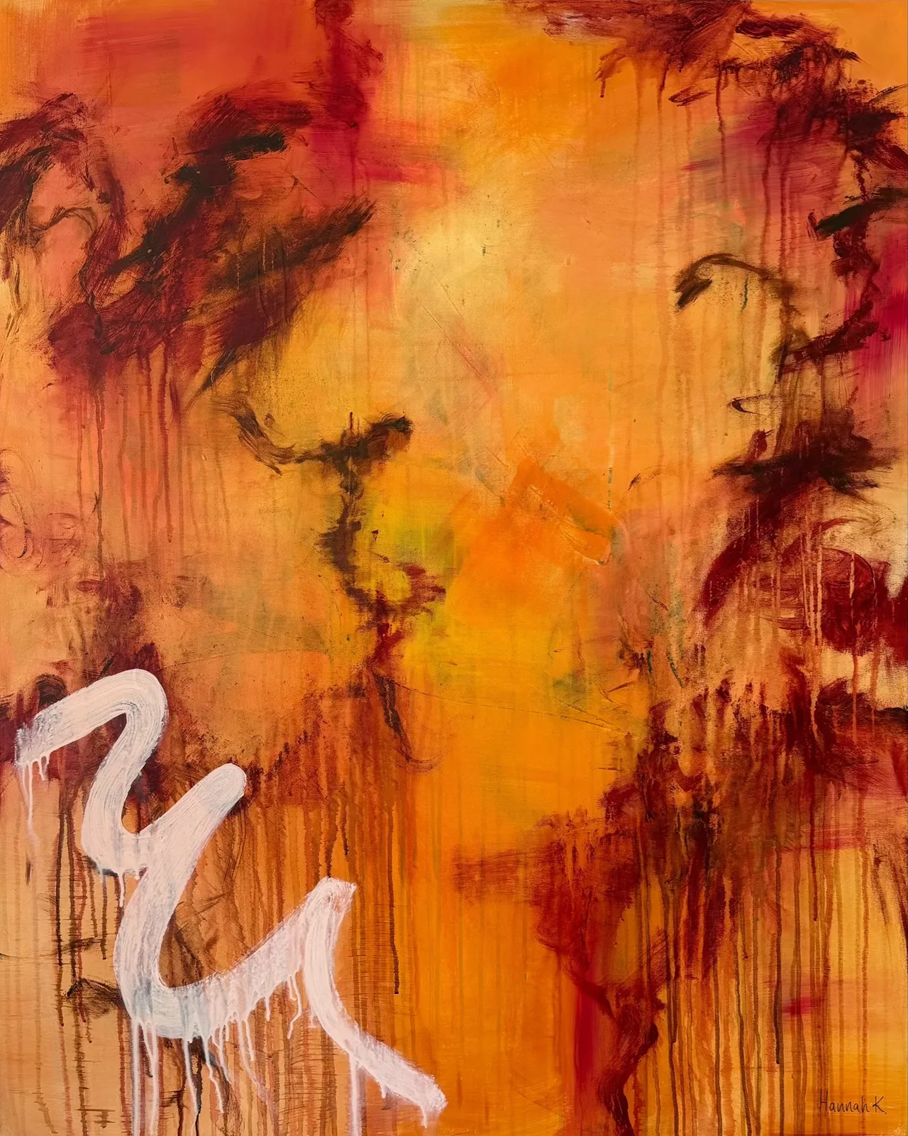 Akrylmålning I Was Still There av Hannah Karlsson