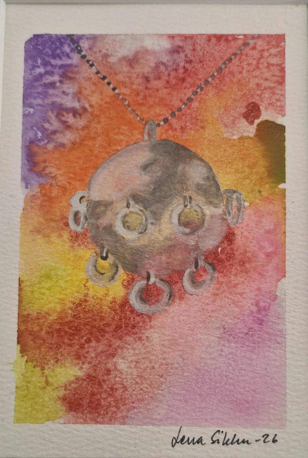 Akvarell Komsekula av Lena Sikku