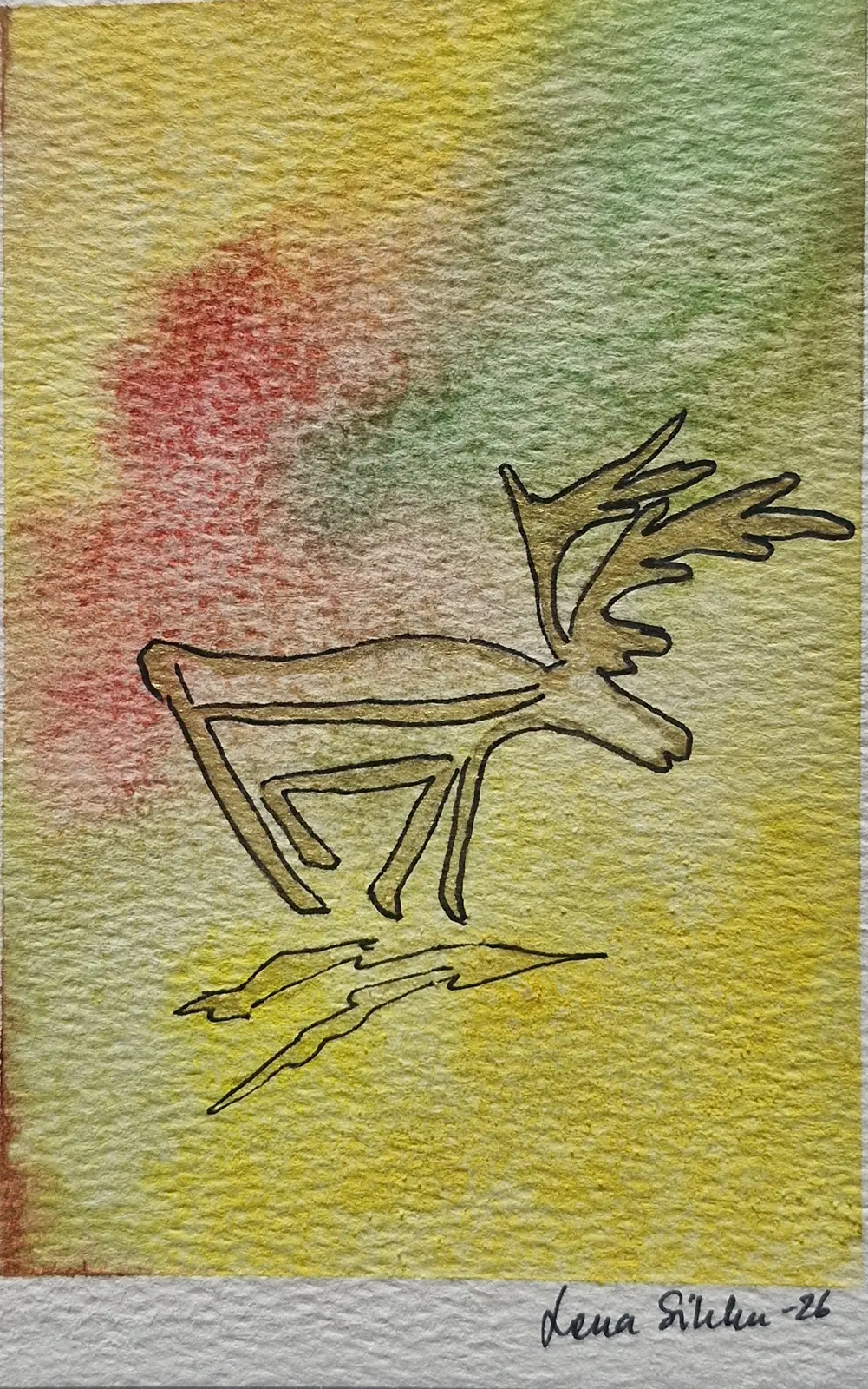 Akvarell Boazu av Lena Sikku