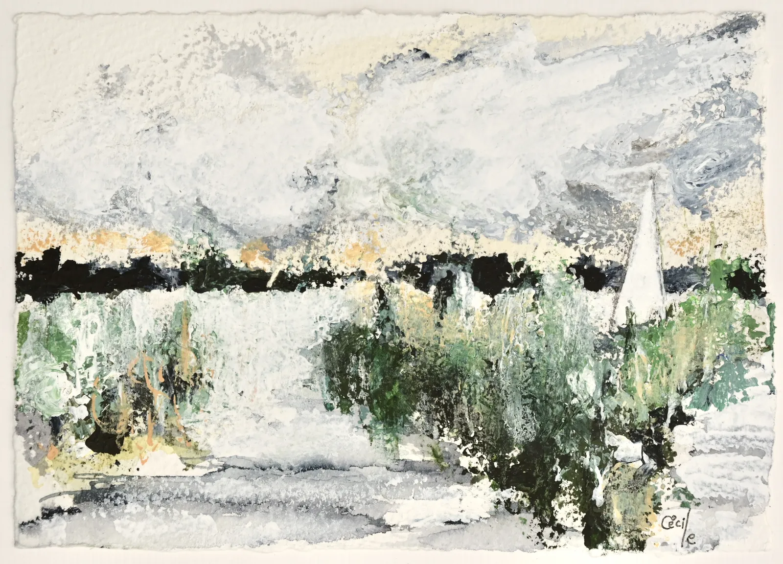 Akvarell Fridfullt, Skärgården av Cécile Hansson