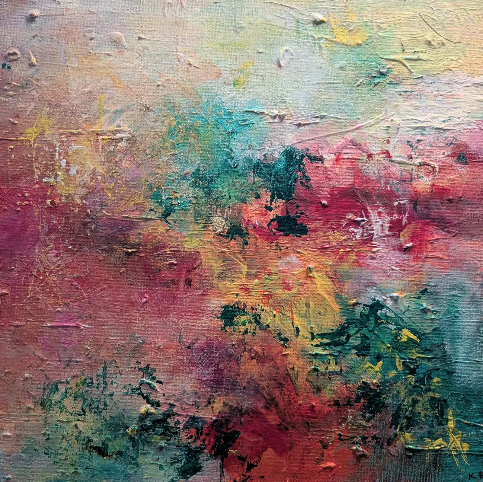 Akrylmålning Kärlekssaga av Kristina Paidar