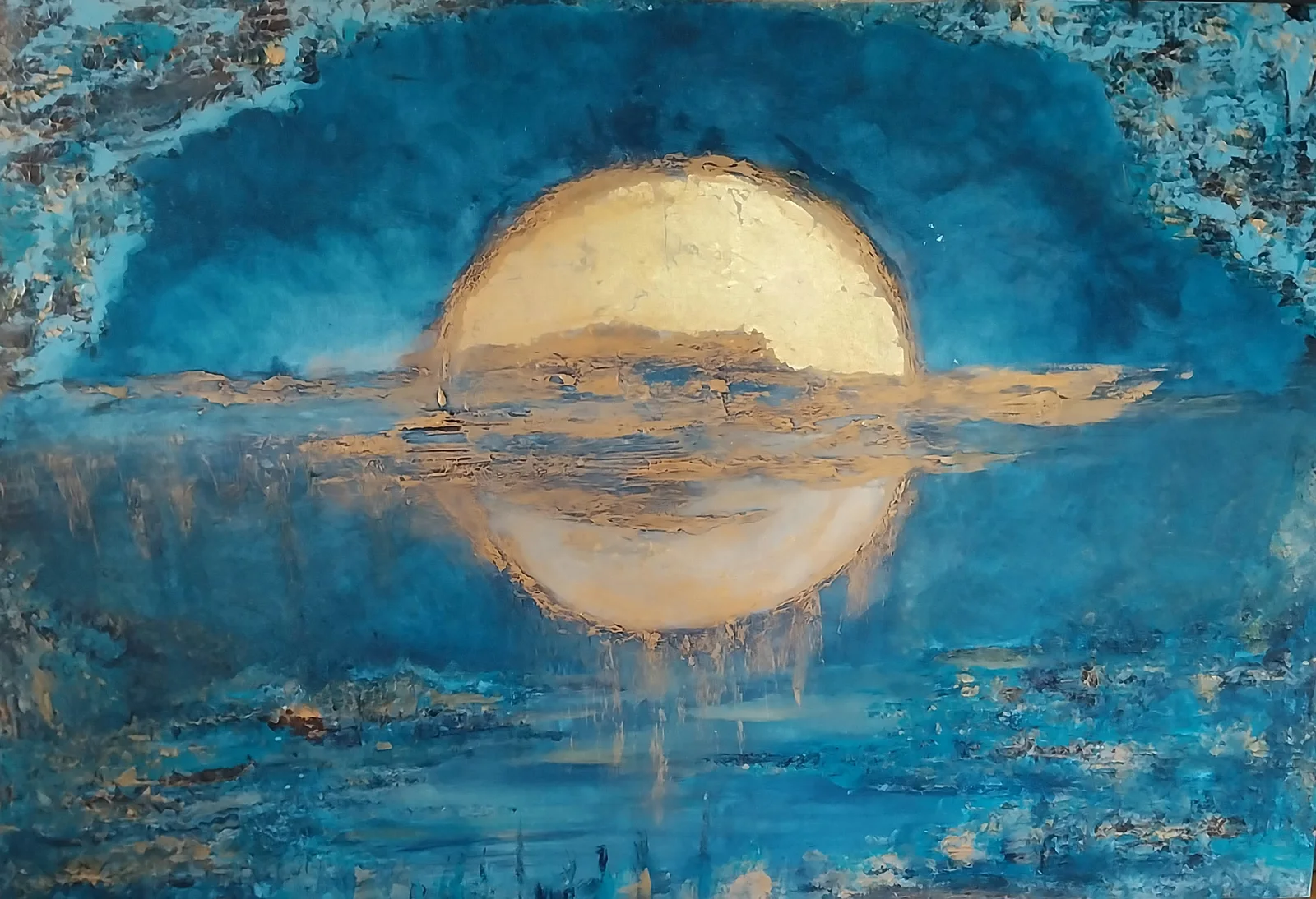 Akrylmålning Late Blue av Åsa Forslund