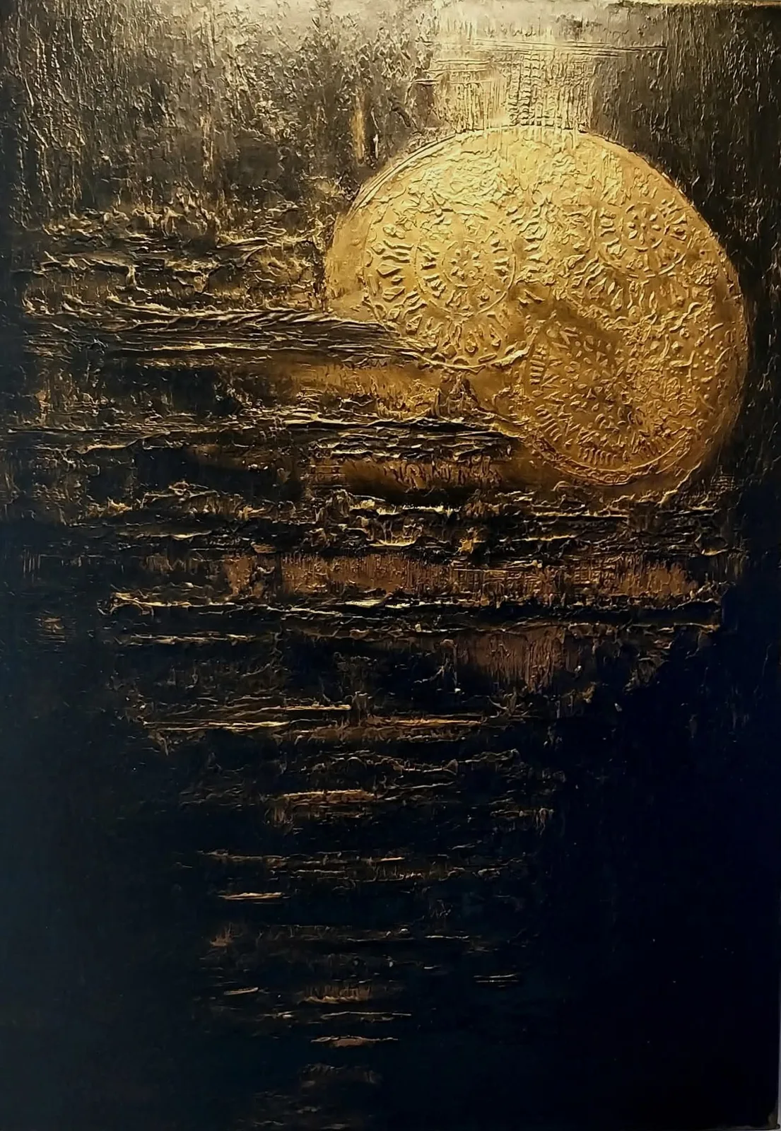 Akrylmålning Kräftmåne av Åsa Forslund