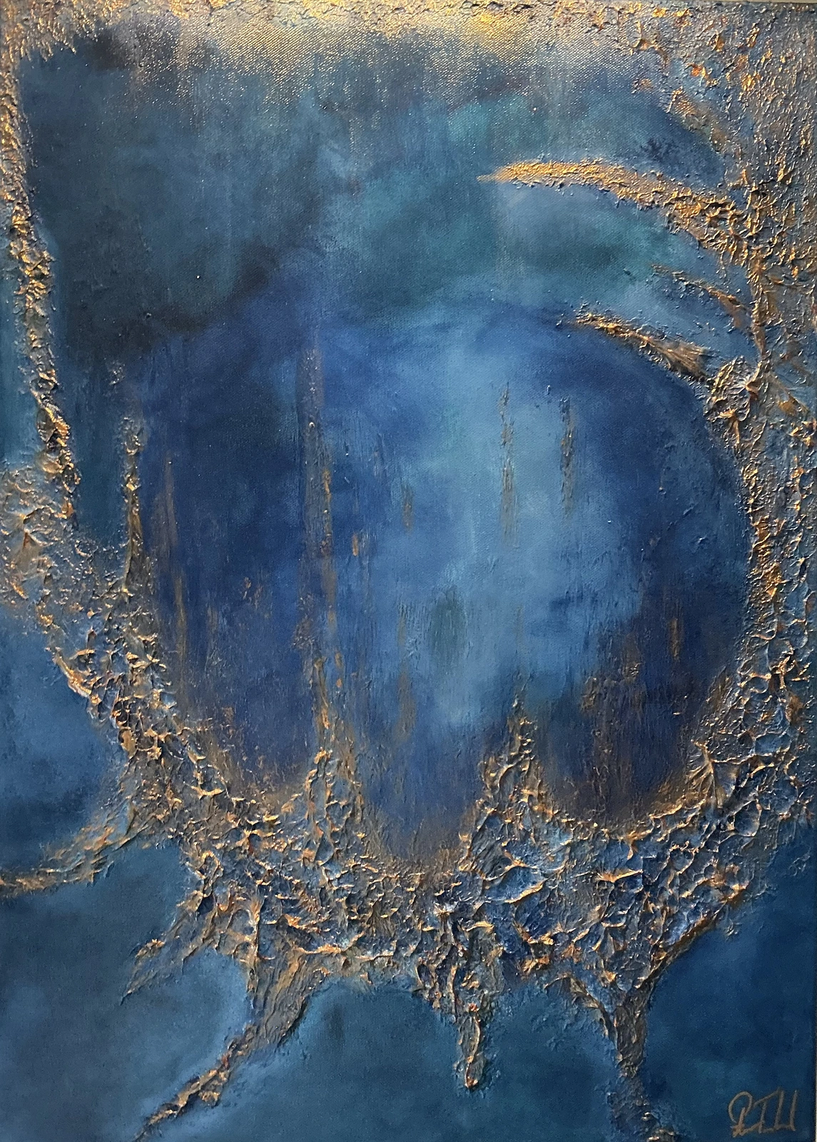 Akrylmålning Early Blue av Åsa Forslund