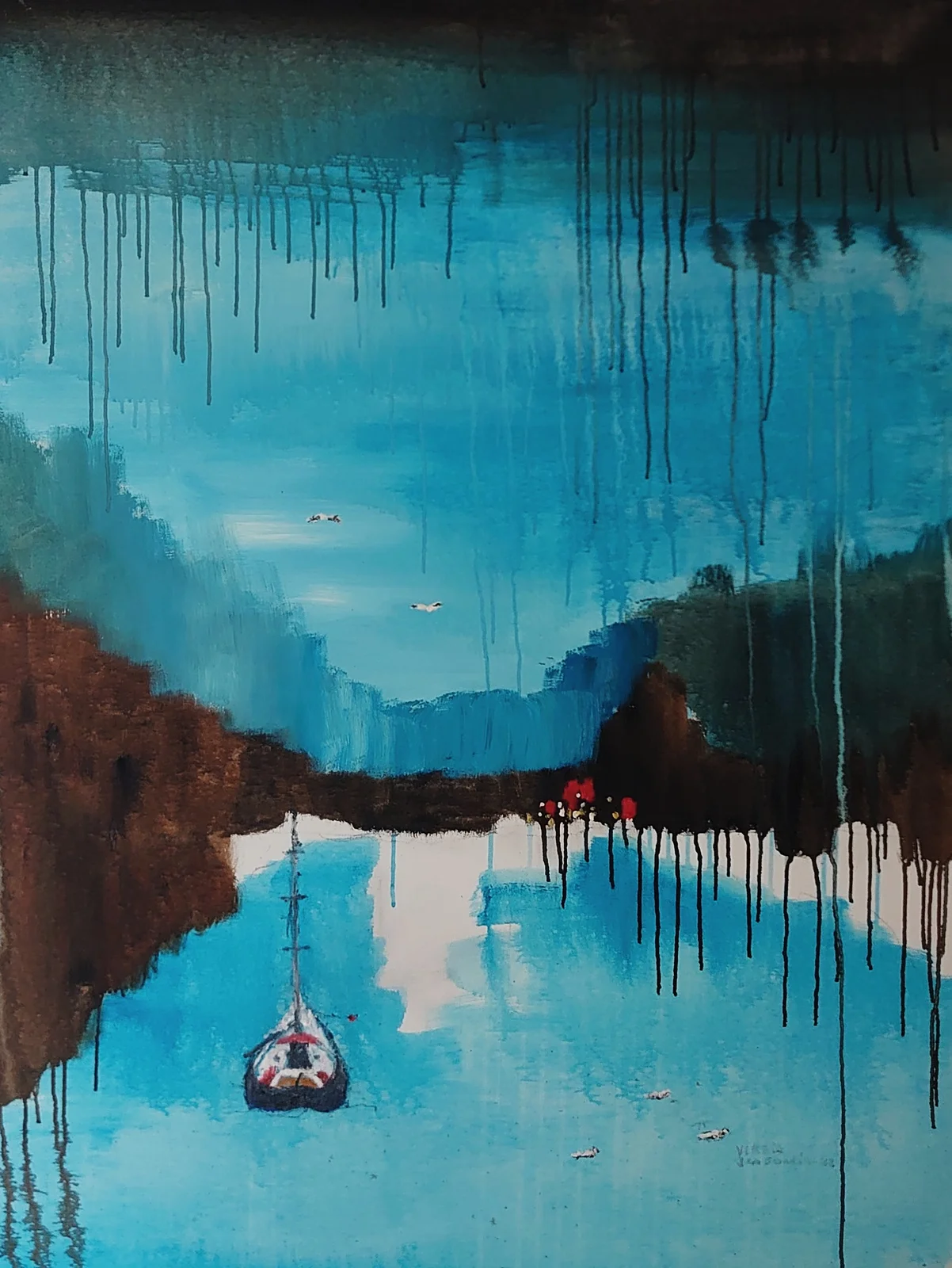 Oljemålning Viken av Jan Sunden