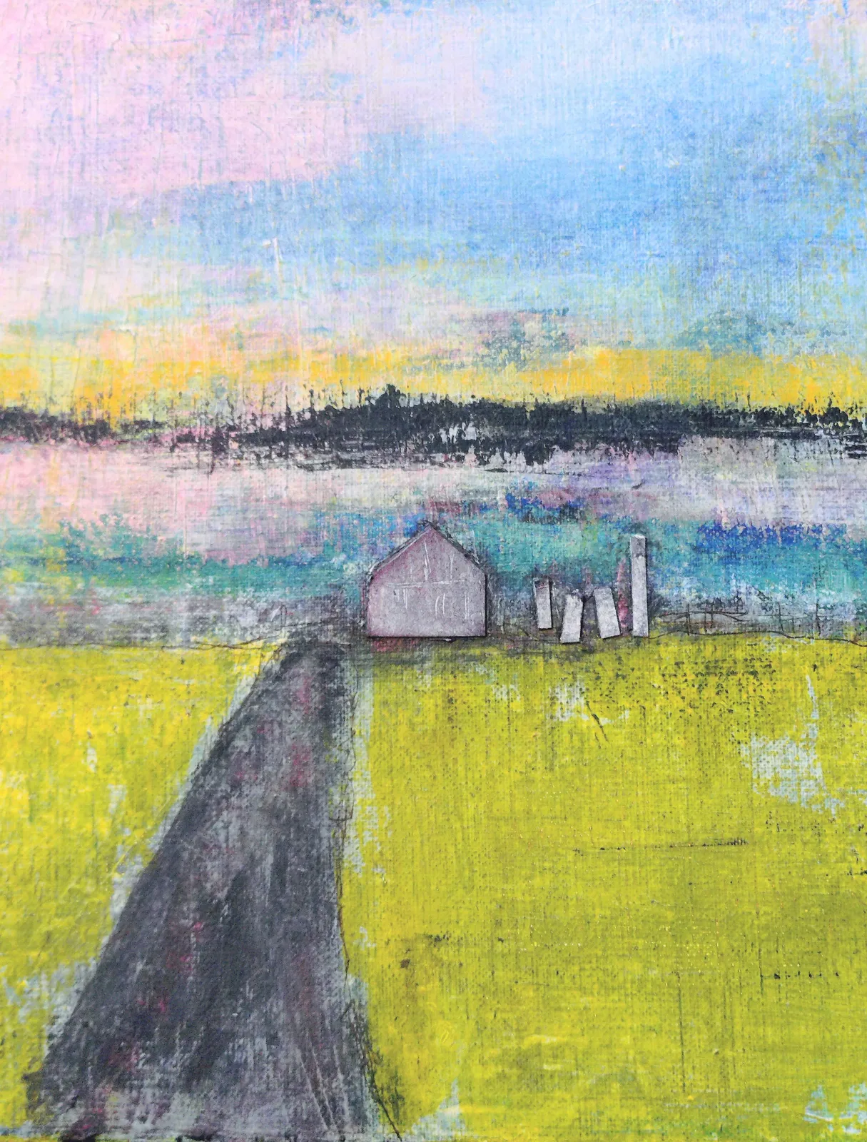 Akrylmålning Purple Rain av Britt-Marie Torgilsman