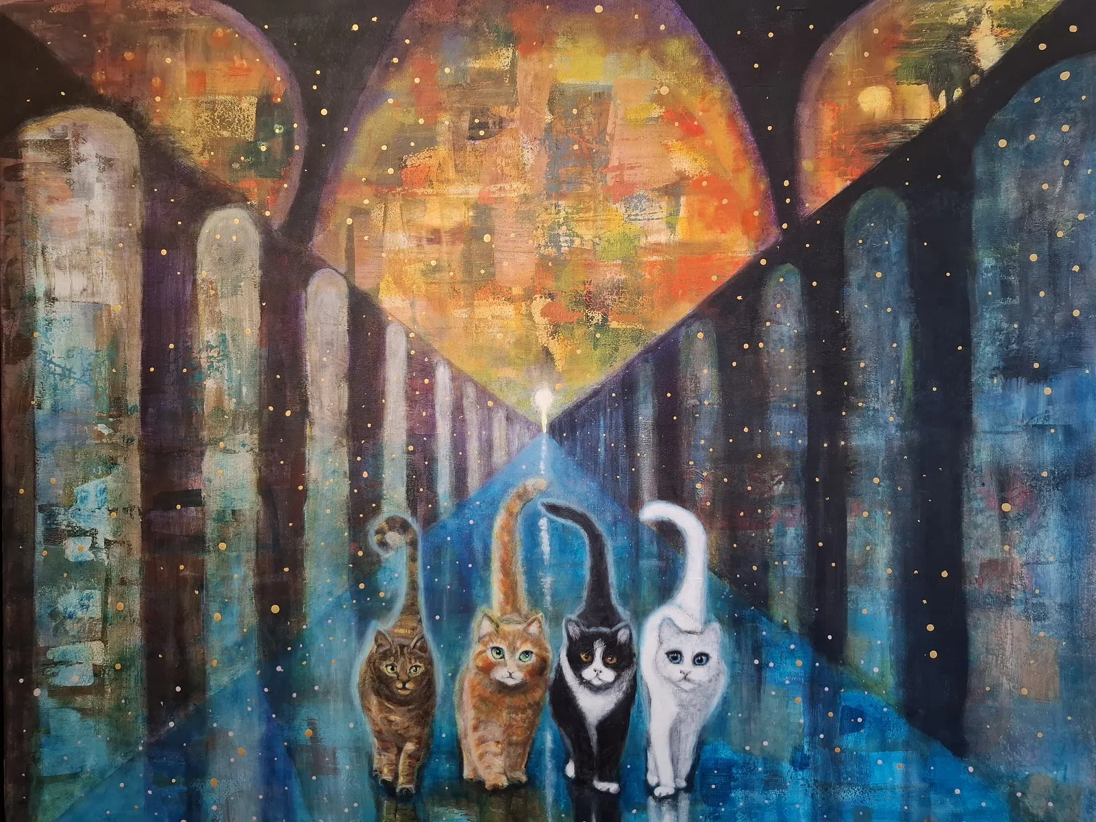 Akrylmålning Catswalk av Karin Sandström Krantz
