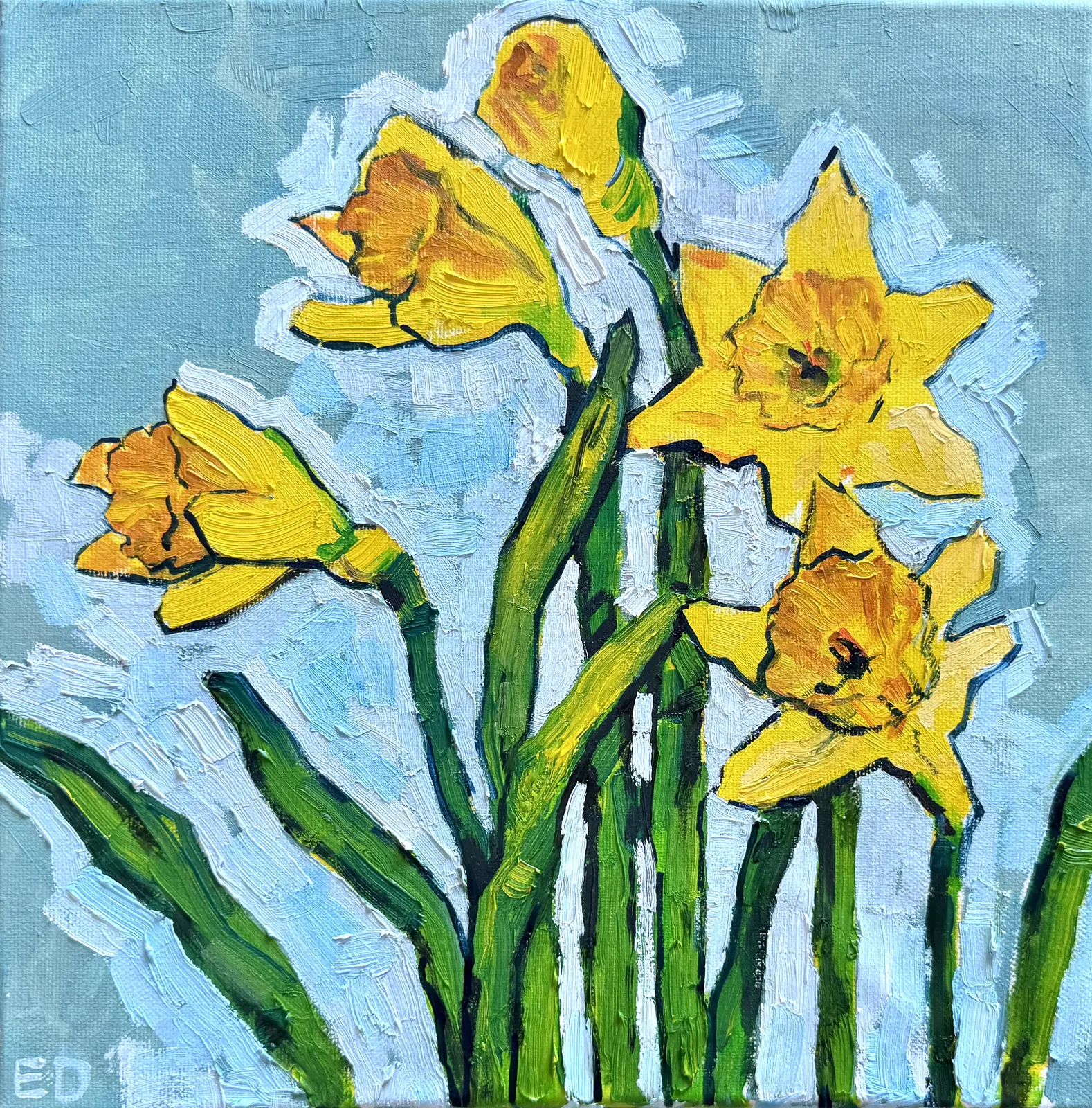 Oljemålning Daffodils av Ekaterina Dutkevich