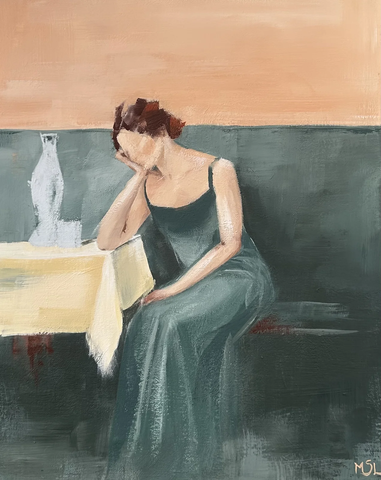 Akrylmålning Mellan tankar av Marica Lindh