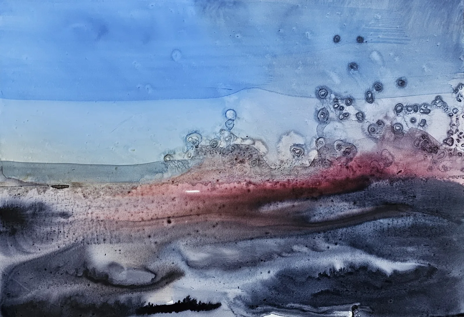 Akvarell "Blåst" av Gunilla Zaar Akne