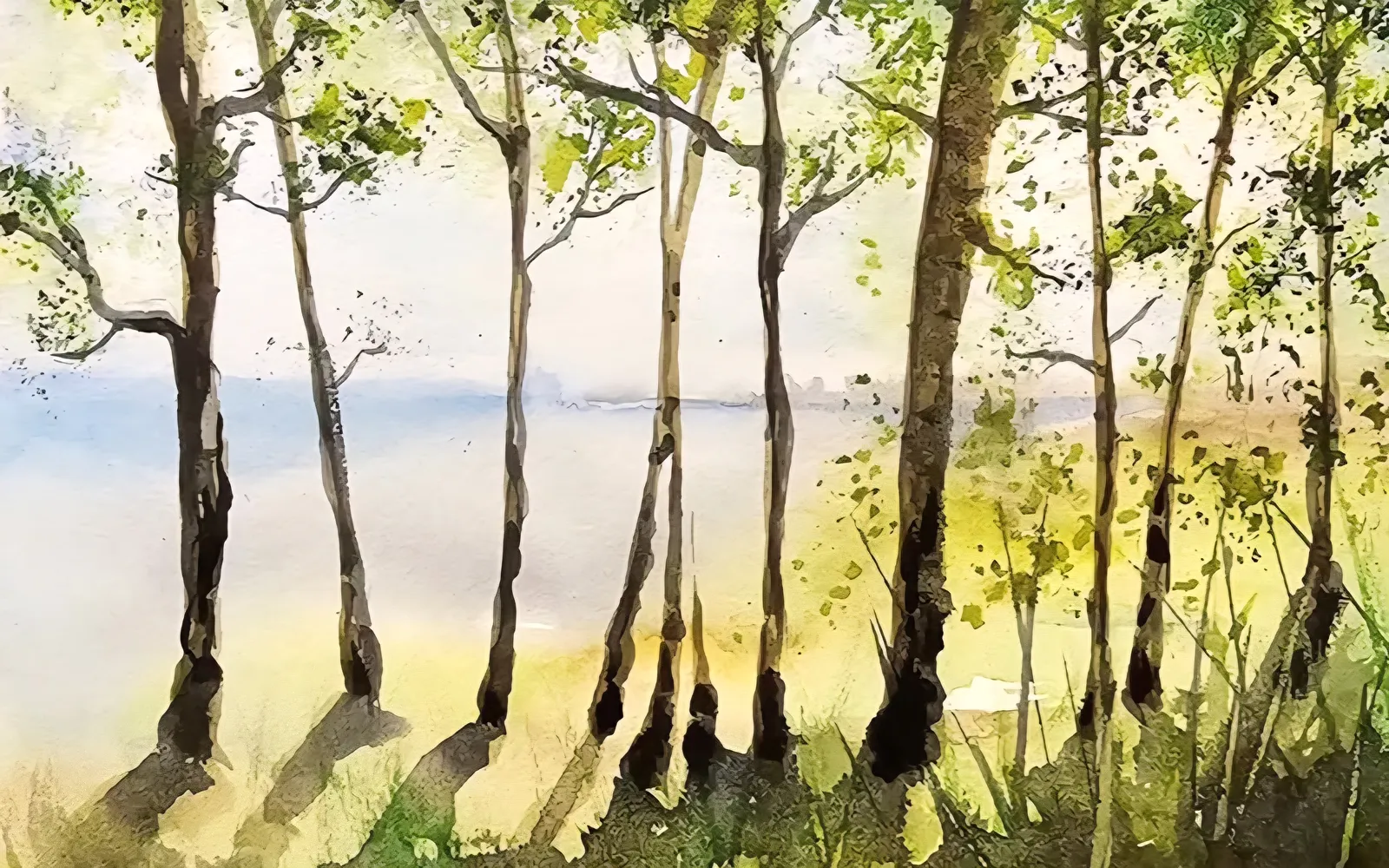 Akvarell Promenad av Gunilla Zaar Akne