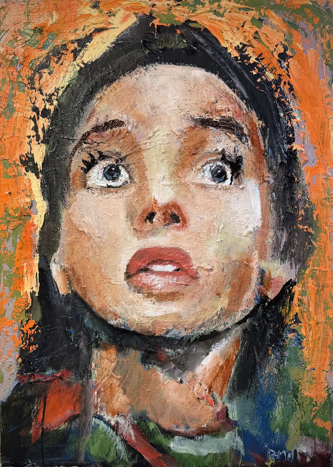 Oljemålning Look up av Robert Melin