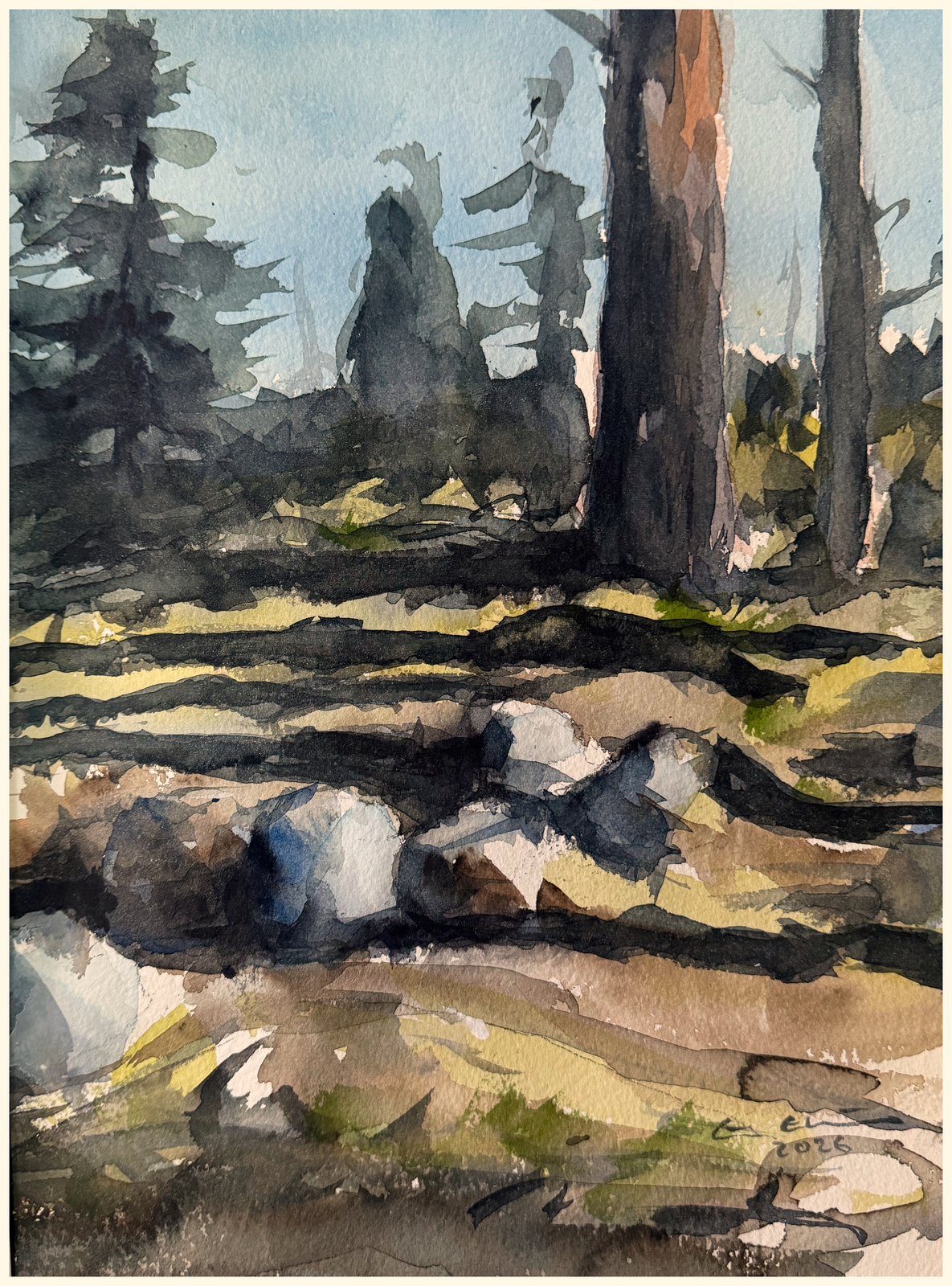 Akvarell Sackholmen av Göran Ekström