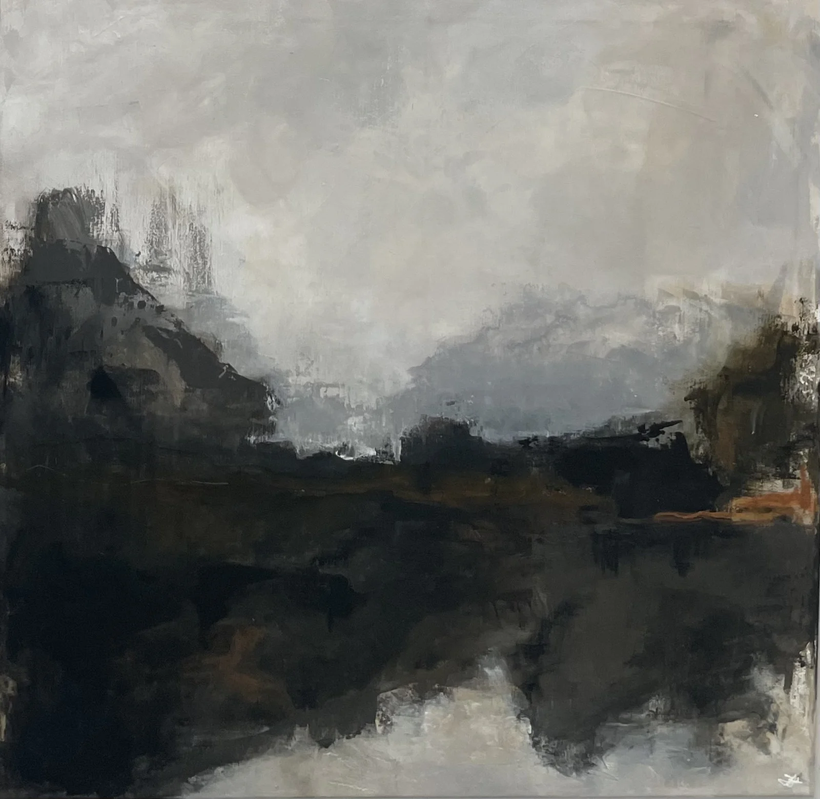 Akrylmålning Magnetit av Johanna Hallberg