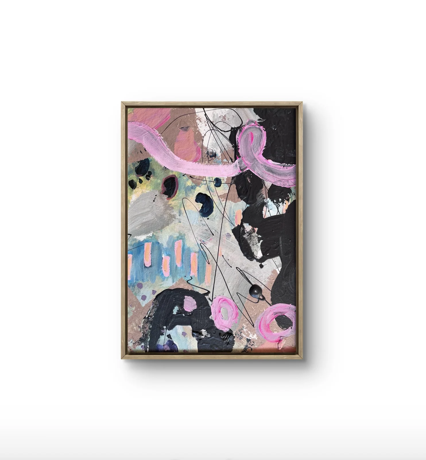 Akrylmålning Abstract Obsession Nr pink av Rebecca Scherling