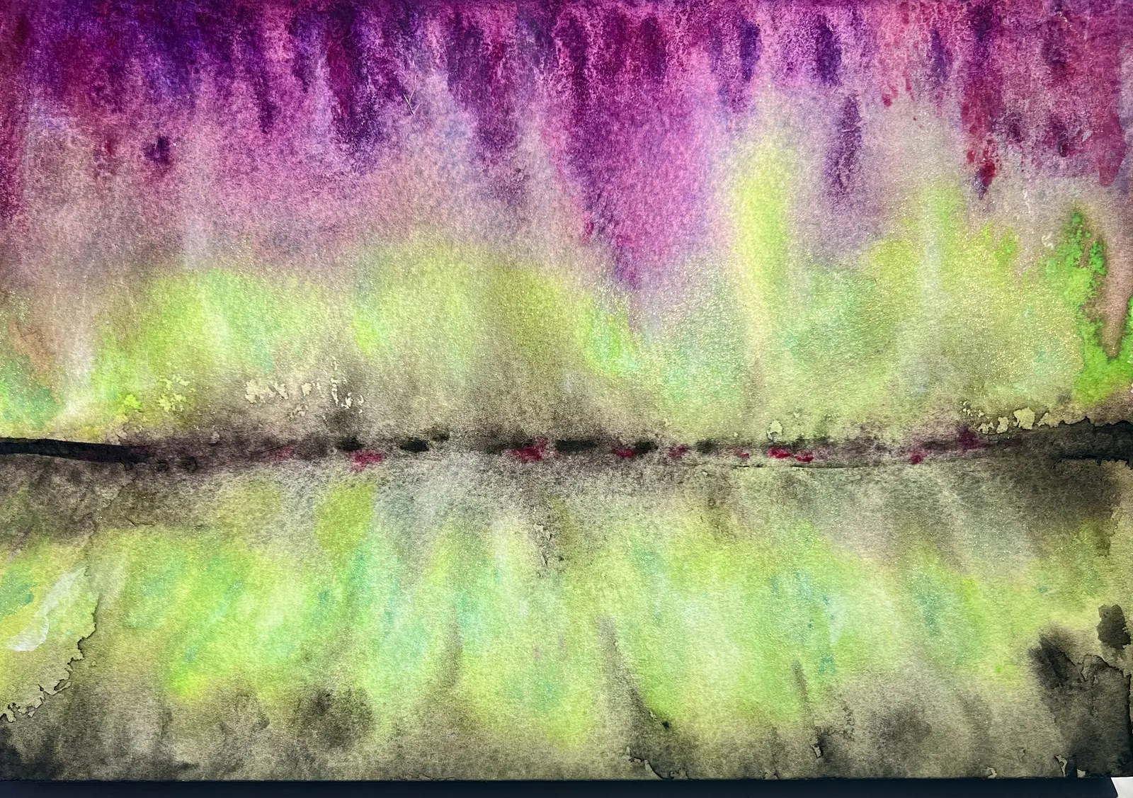 Akvarell Norrsken av Marianne Akasha Olofsson