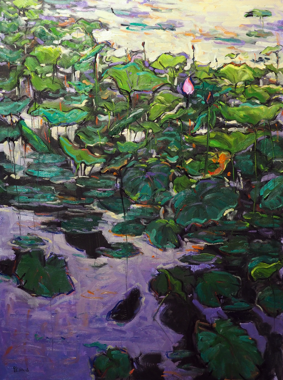 Oljemålning Lotus blad av Yuanyuan Liu