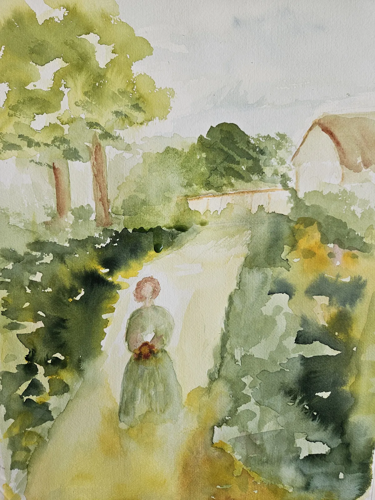 Akvarell Blomsterpromenad/Flower walk av Sonja Svensson