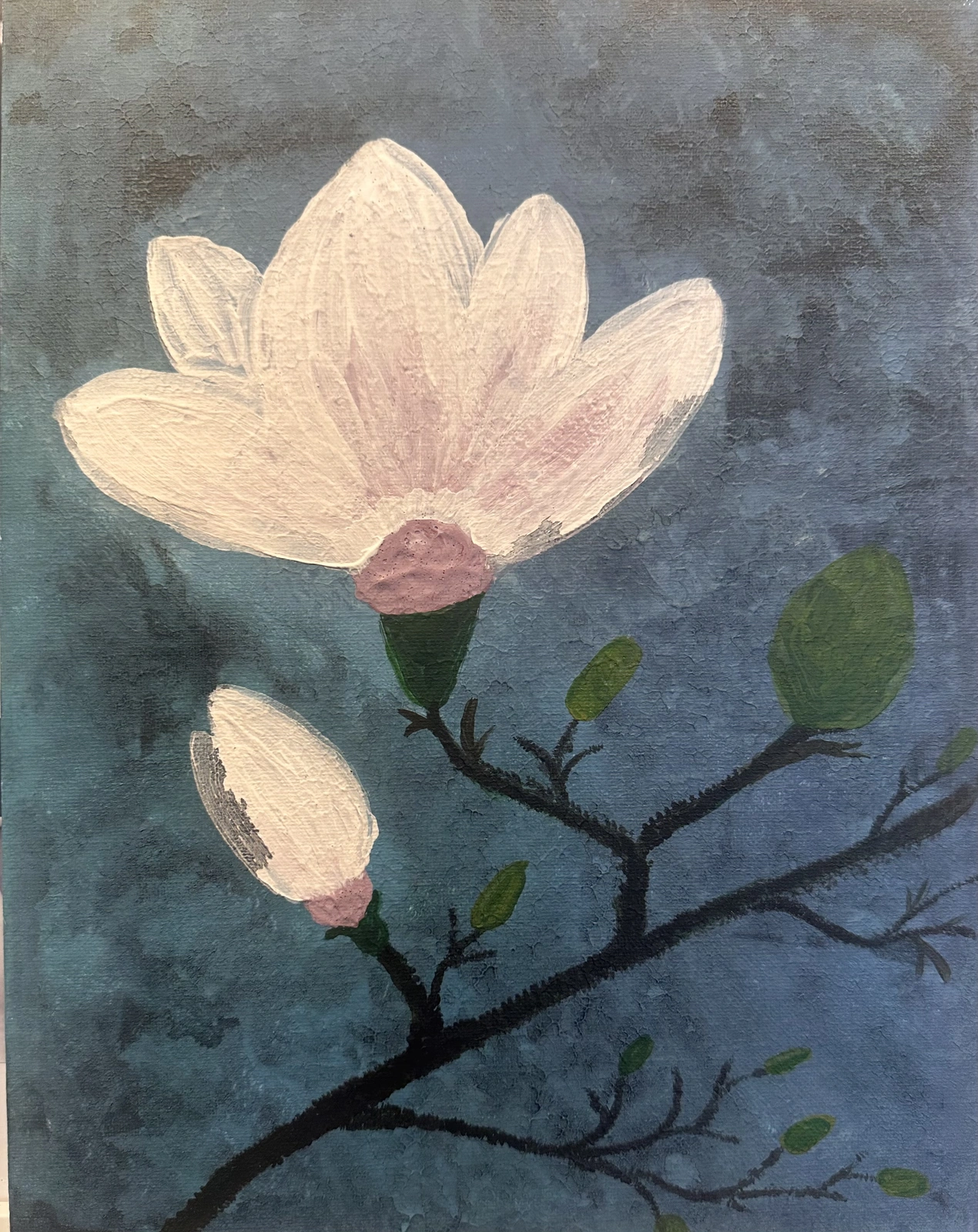 Akrylmålning Magnolia av Kia Berg