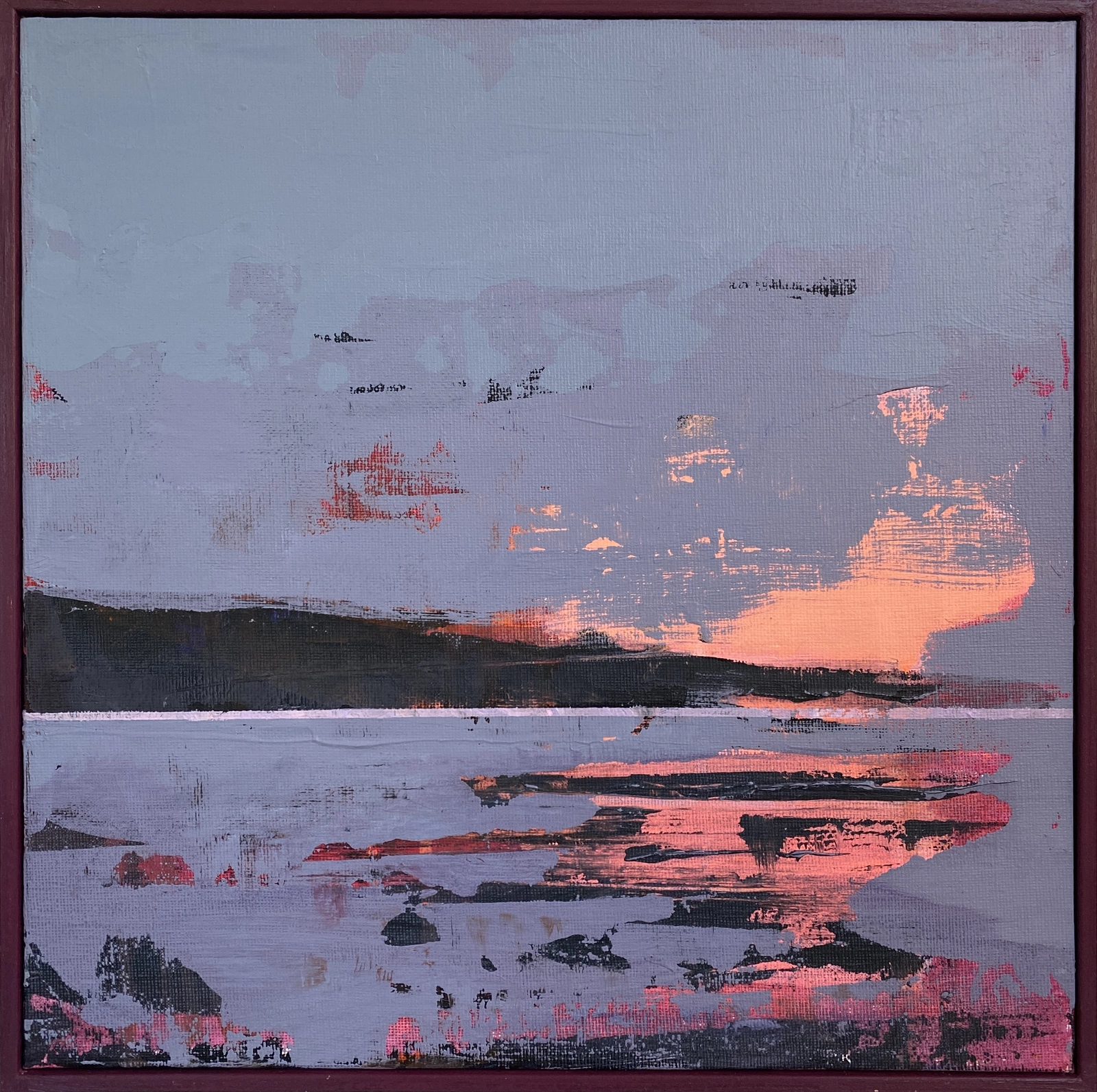Akrylmålning Rosa himmel av Linnea Larsson