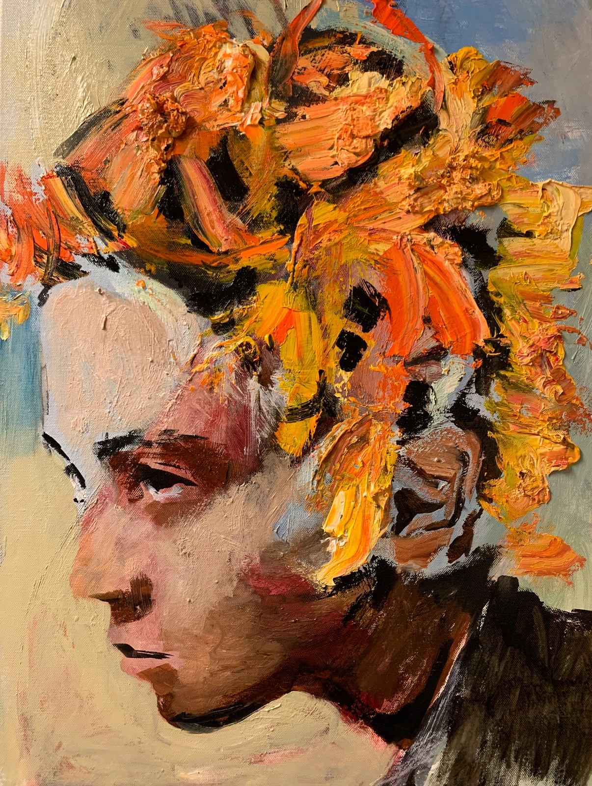 Oljemålning Bad hair day av Robert Melin