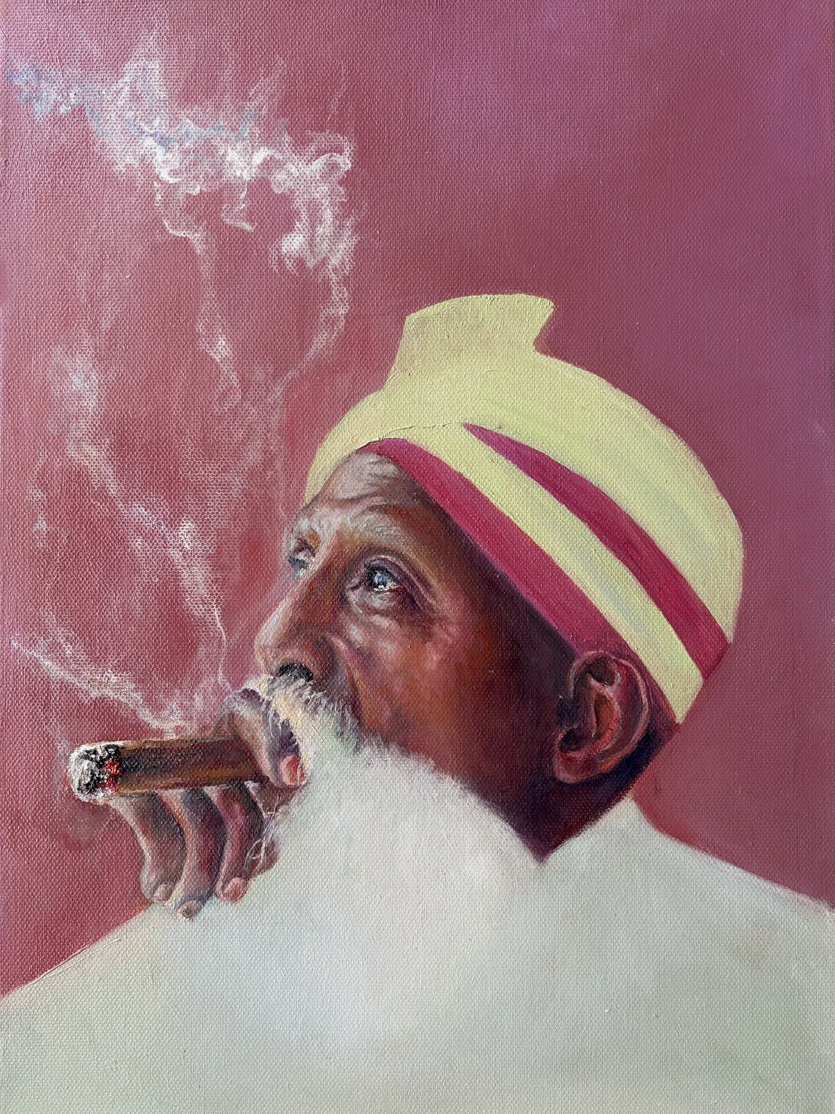 Oljemålning Smoking man in a turban av Anastasiya Kostyuk