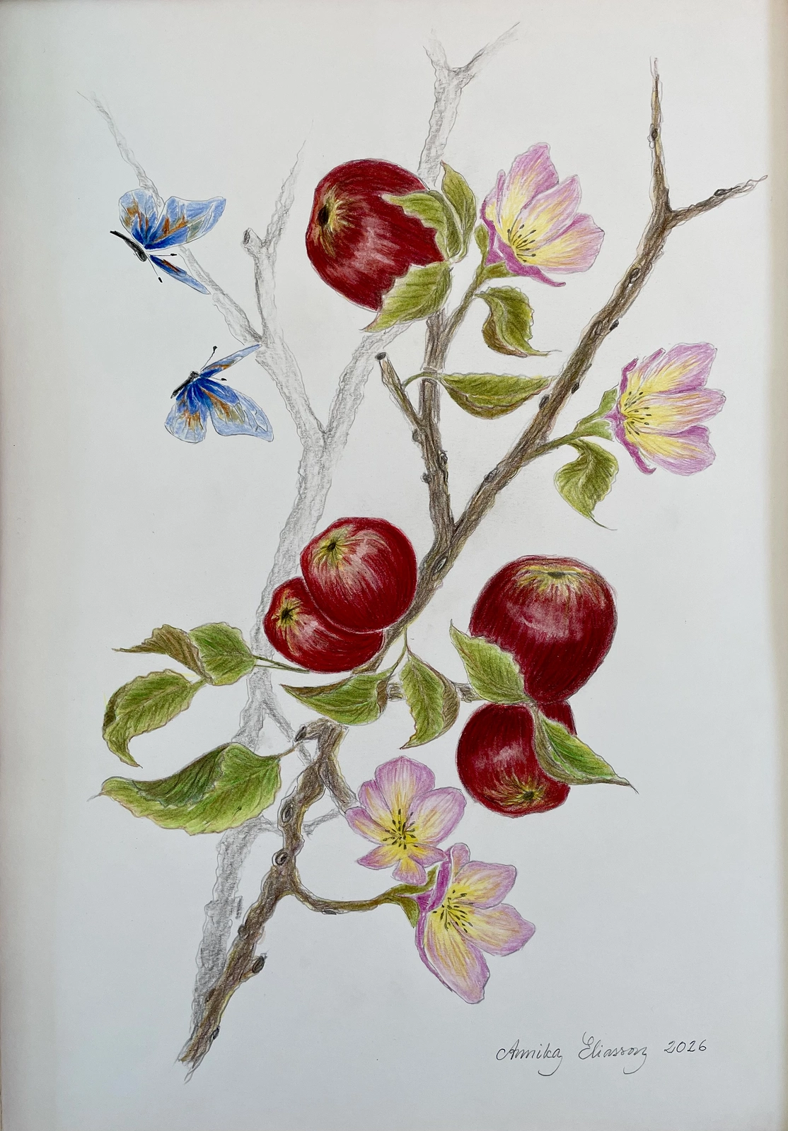 Rosa blommor och Röda äpplen av Annika Eliasson
