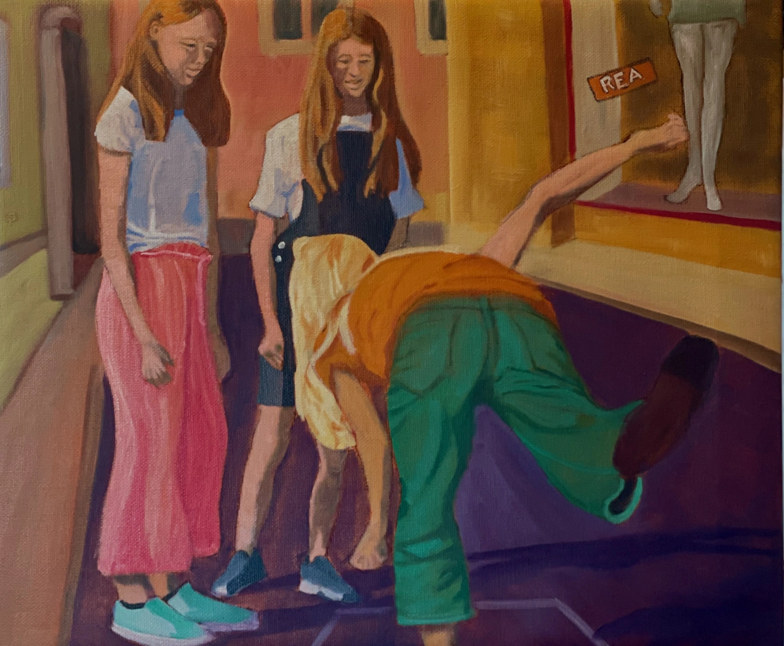 Oljemålning Girls. Sisterhood. av Camilla Wolgers