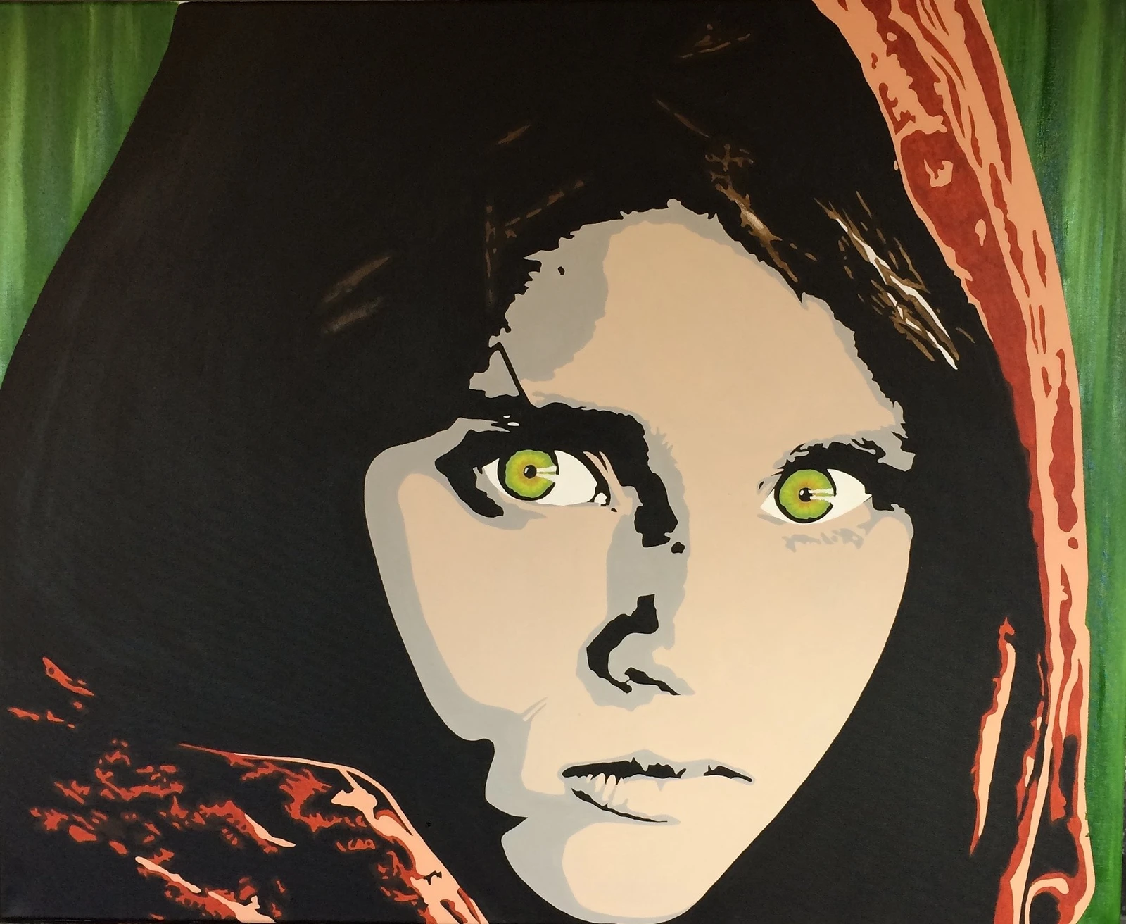Akrylmålning Afghan Girl av Peo Fröding