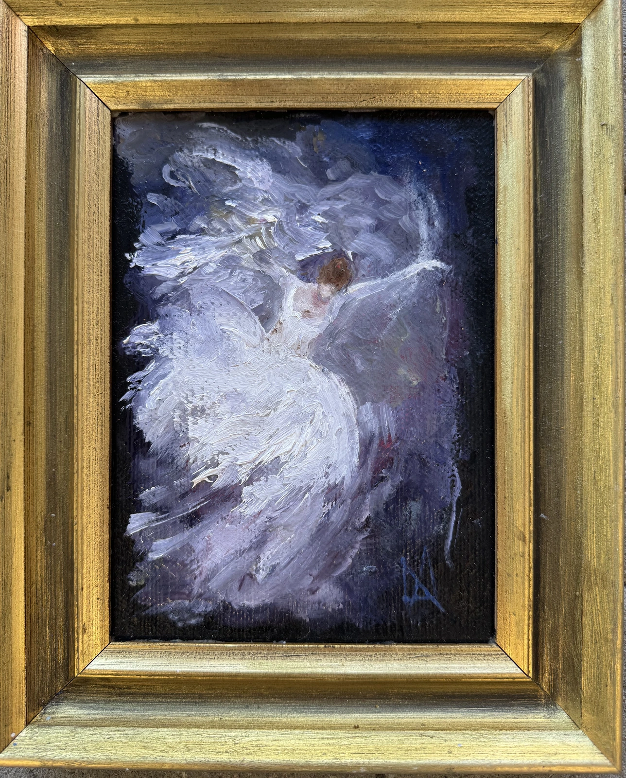 Oljemålning Flying ballerina av Annette MA Stocker
